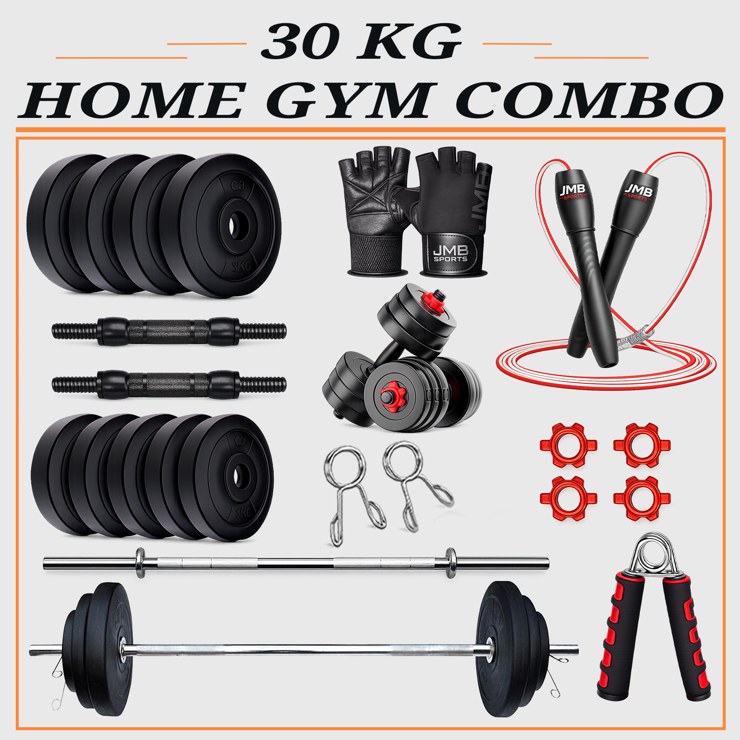 JMB 30 kg Fitness Gym Kit with 3Ft Rod - Image 1