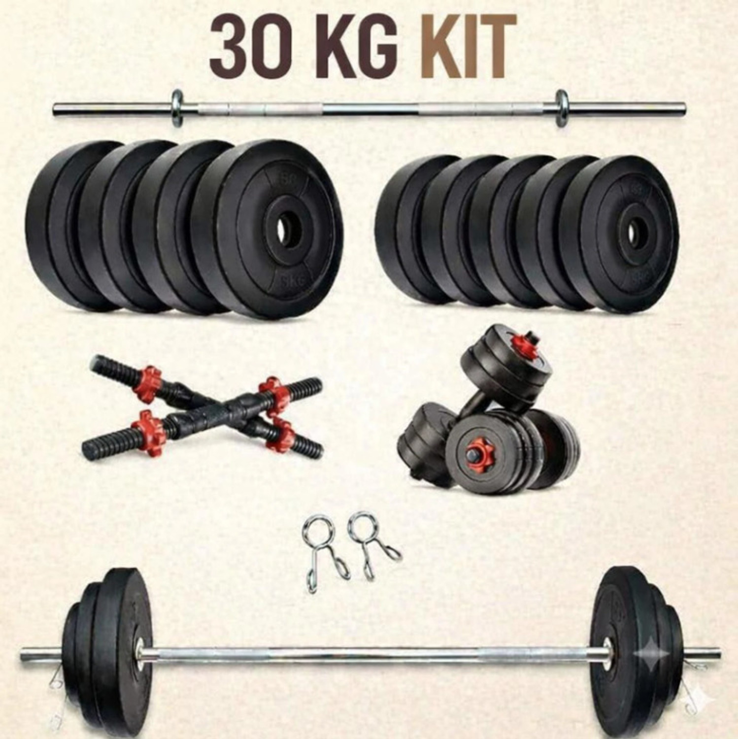 Image of SVN 2.5x4-10kg gym kit-1 pair 14 inch dumbell rod Fitness Accessory Kit Kit