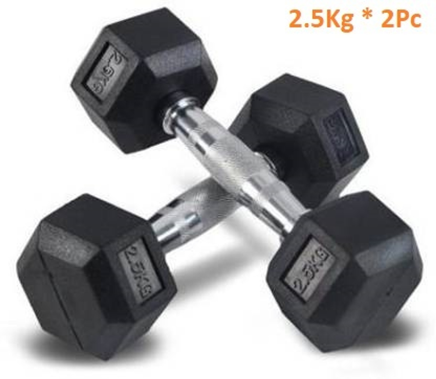 Image of Sports Era Exclusive Quality Rubber Dumbbell Set Of (2.5 kg X 2) Fixed Weight Dumbbell (5 kg)