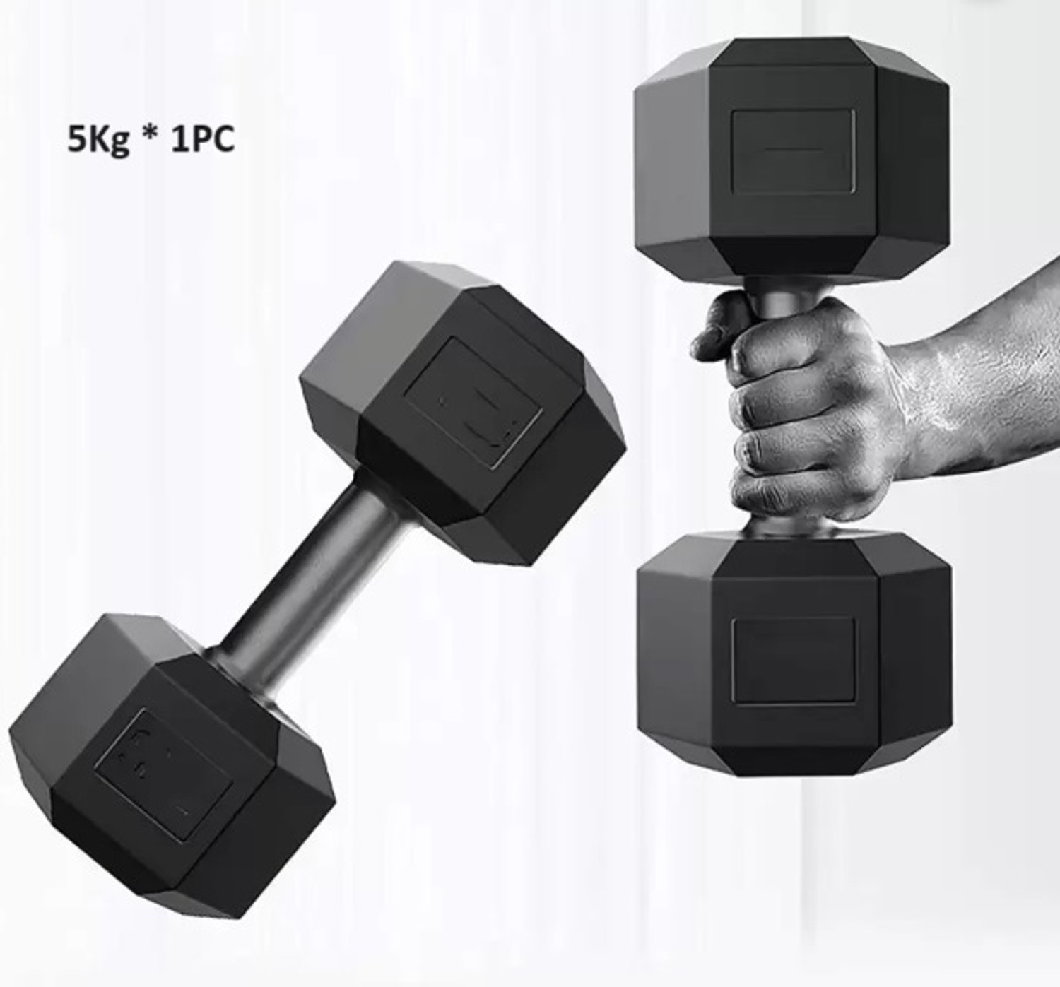 Image of Sports Era PVC `Set 5 KG X 1 PCS, Hex , Home Gym Fixed Weight Dumbbell (5 kg)