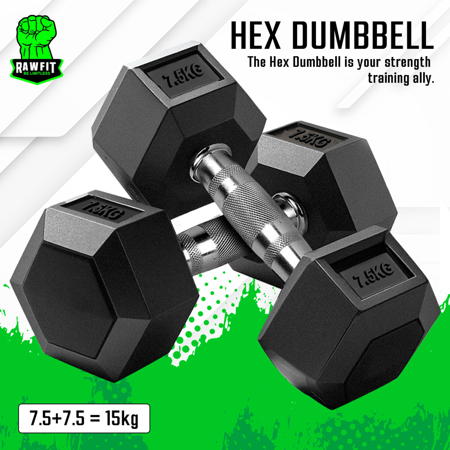 Image of COGNANT FITNESS (1kg Pair) Dumbbell Set - 1 Pair of Dumbbells - best for Home FITNESS Fixed Weight Dumbbell (1 kg)