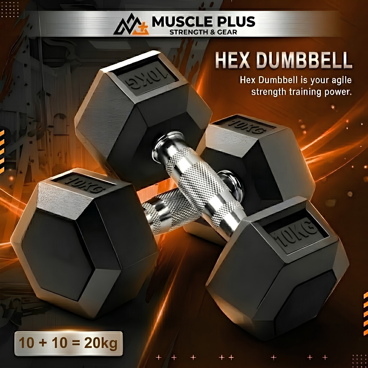 Image of POWER FITNESS 30KG PVC Weight Set with Dumbbell Rods, 3ft curl Rod & Acc Gym Fitness Adjustable Dumbbell (30 kg)
