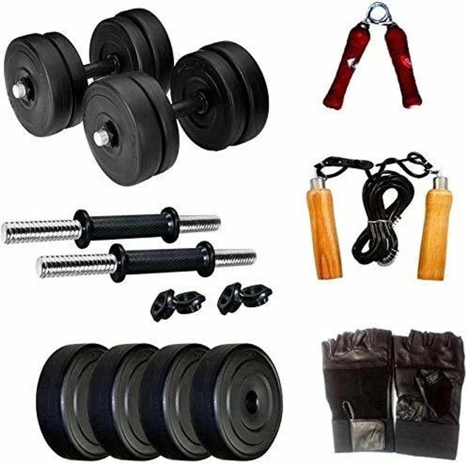 Image of VICTORY HEXA - 5 Kg Pair PVC Dumbbell ( 5 Kg x 2 ) for Home Gym & Fitness Fixed Weight Dumbbell (5 kg)