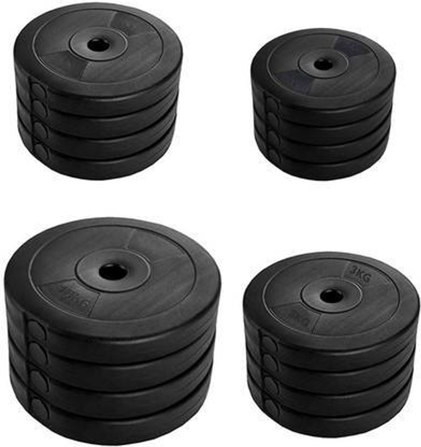 Image of ANSH FIT 0.4 kg Fitness Kit 20Kg PVC Plates (3Kgx4 /2Kgx4) with 3Ft Straight Rod & Carry Bag Home Gym Combo