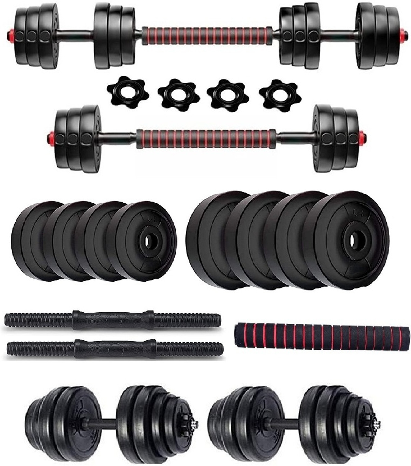 Image of Adrenex 3-in-1 Convertible Dumbbells - Home Fitness Strength Kit Adjustable Dumbbell (30 kg)