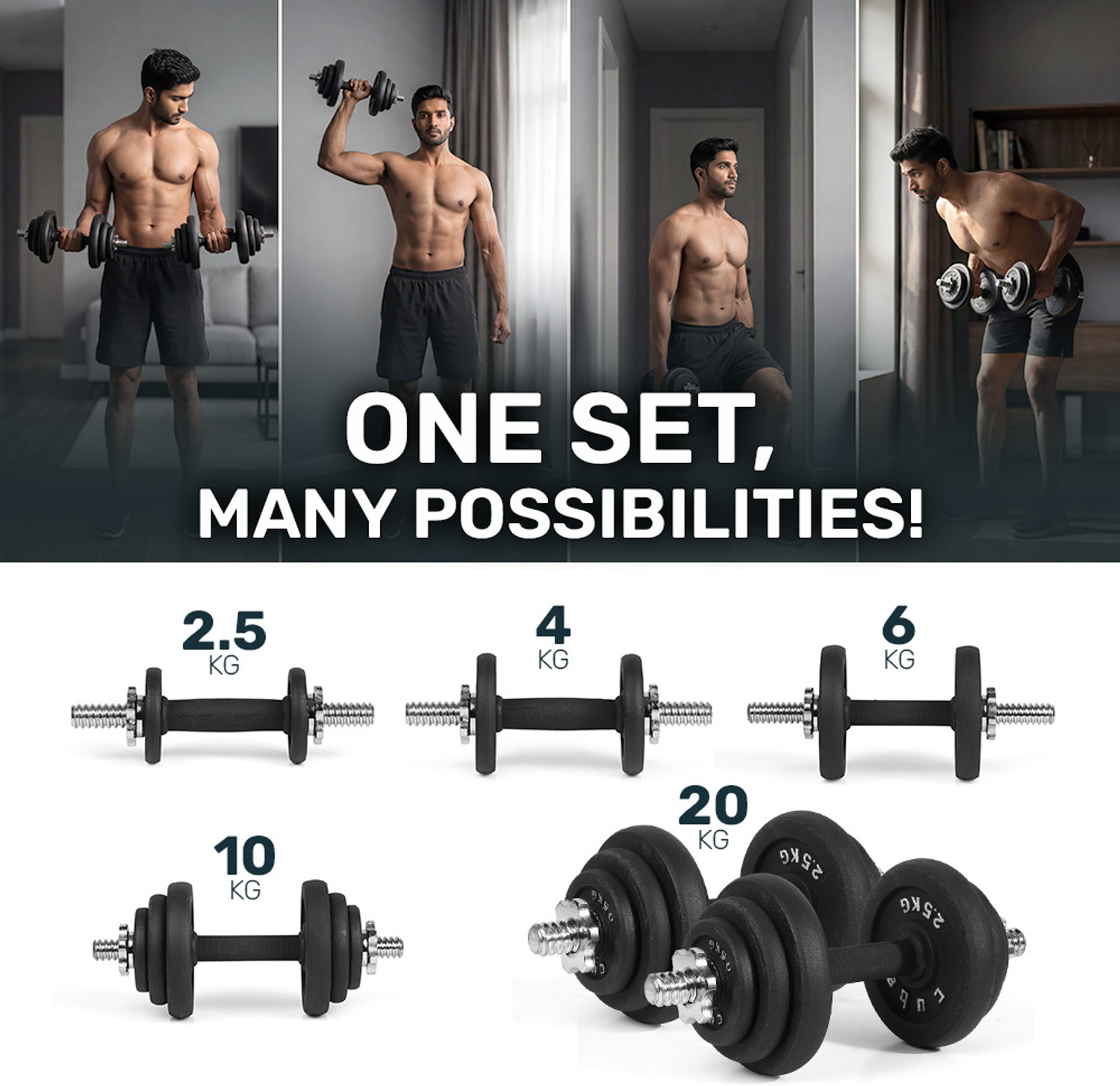 Image of The Cube Powerkit 20Kg Set Adjustable Dumbbell (20 kg)