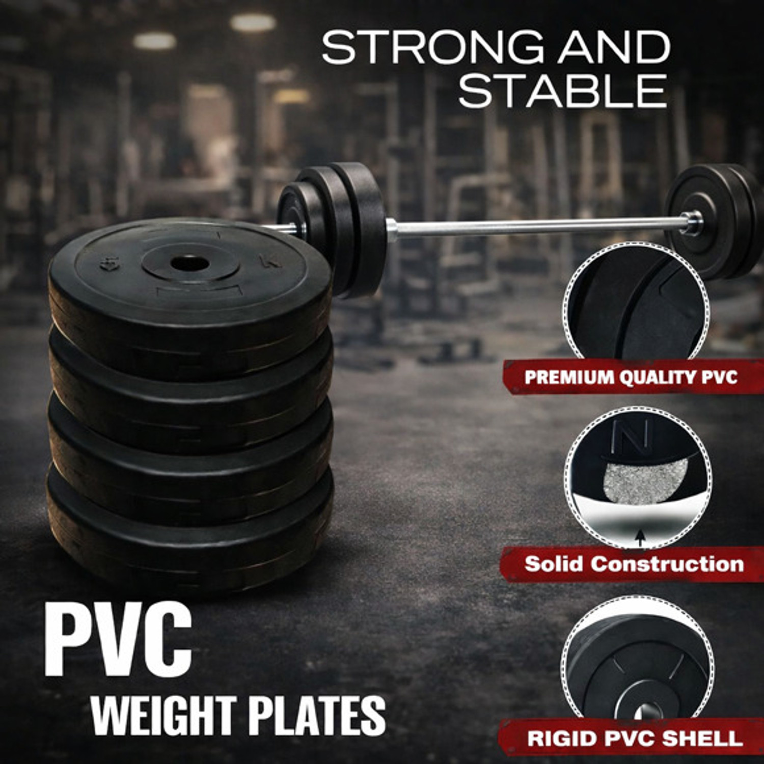 Image of DCS Pro 0.65 kg SPORTS & FITNESS 30kg Home Dumbbell KIT + 3ft Rod with Fitness Accessories Home Gym Combo