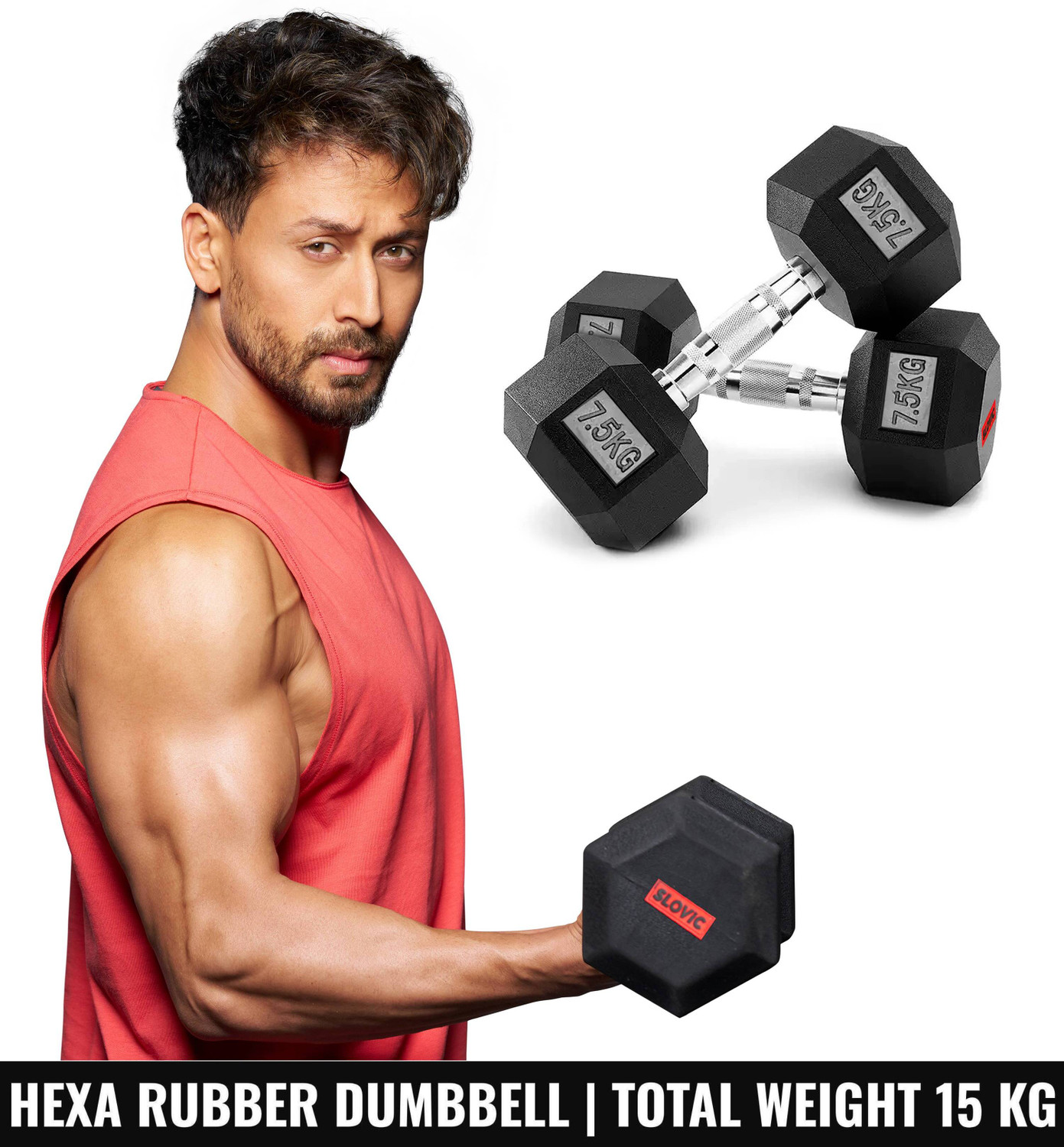 Image of Adrenex 40 Kg PVC Weight Plates with ONE Pair RODS Adjustable Dumbbell (40 kg)
