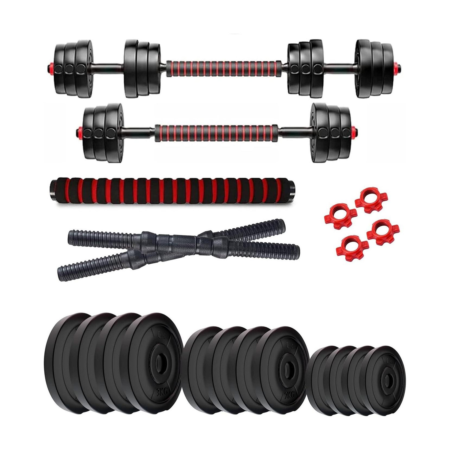 Adrenex Convertible Dumbbells Kit 24 Kg For Home Gym Adjustable Dumbbell