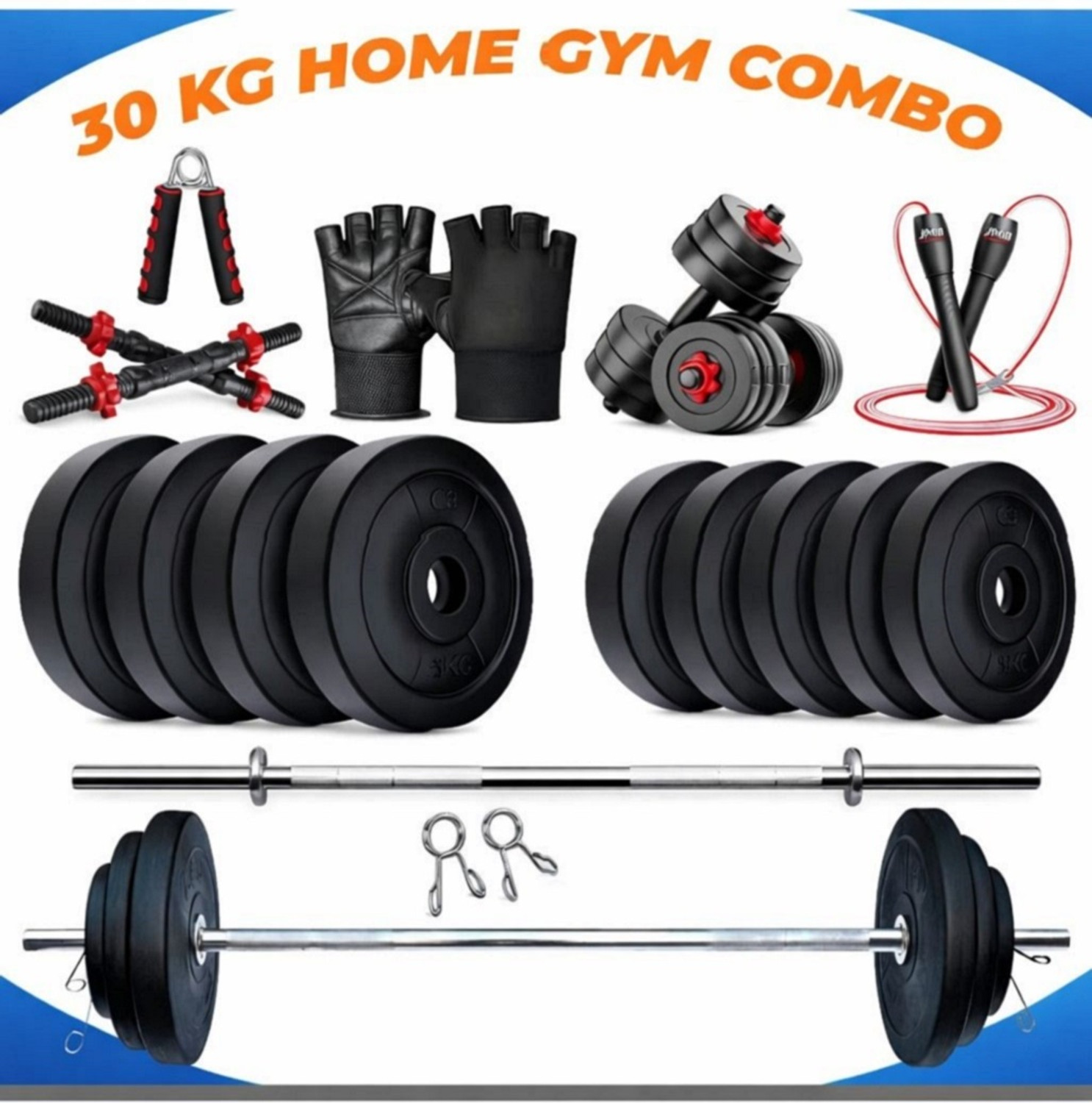 Image of AKTIV 30KG ADJUSTABLE DUMBBELL SET-106 Home Gym Combo