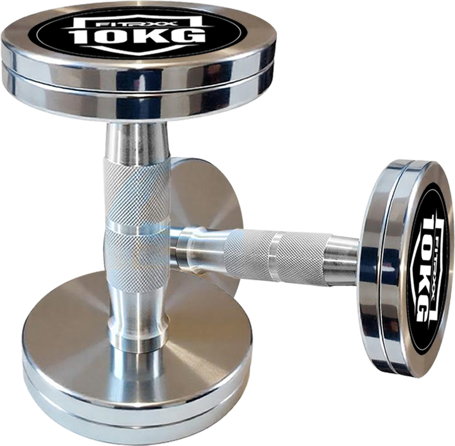 FITRXX 10 kg Steel Chrome Dumbbells - Image 1