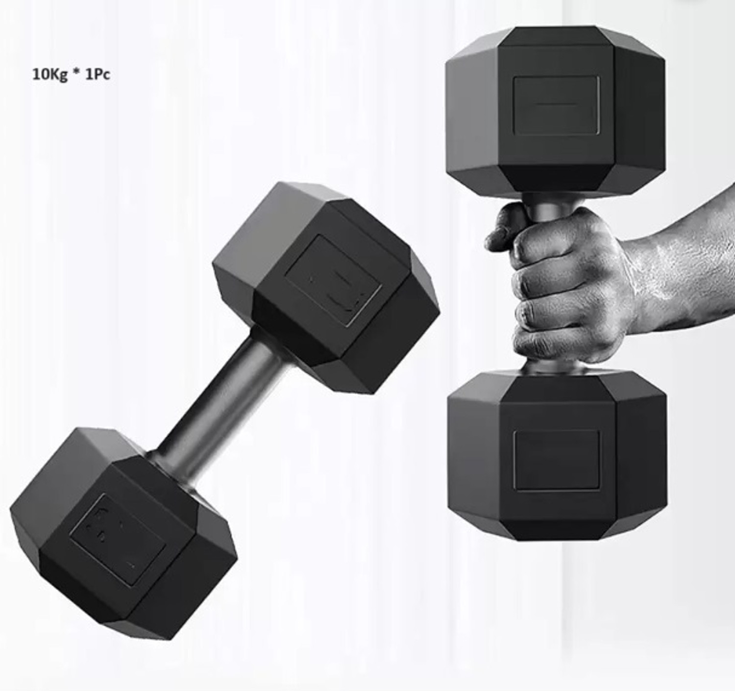 Image of Sports Era PVC `Set 10 KG X 1 PCS, Hex , Home Gym Fixed Weight Dumbbell (10 kg)