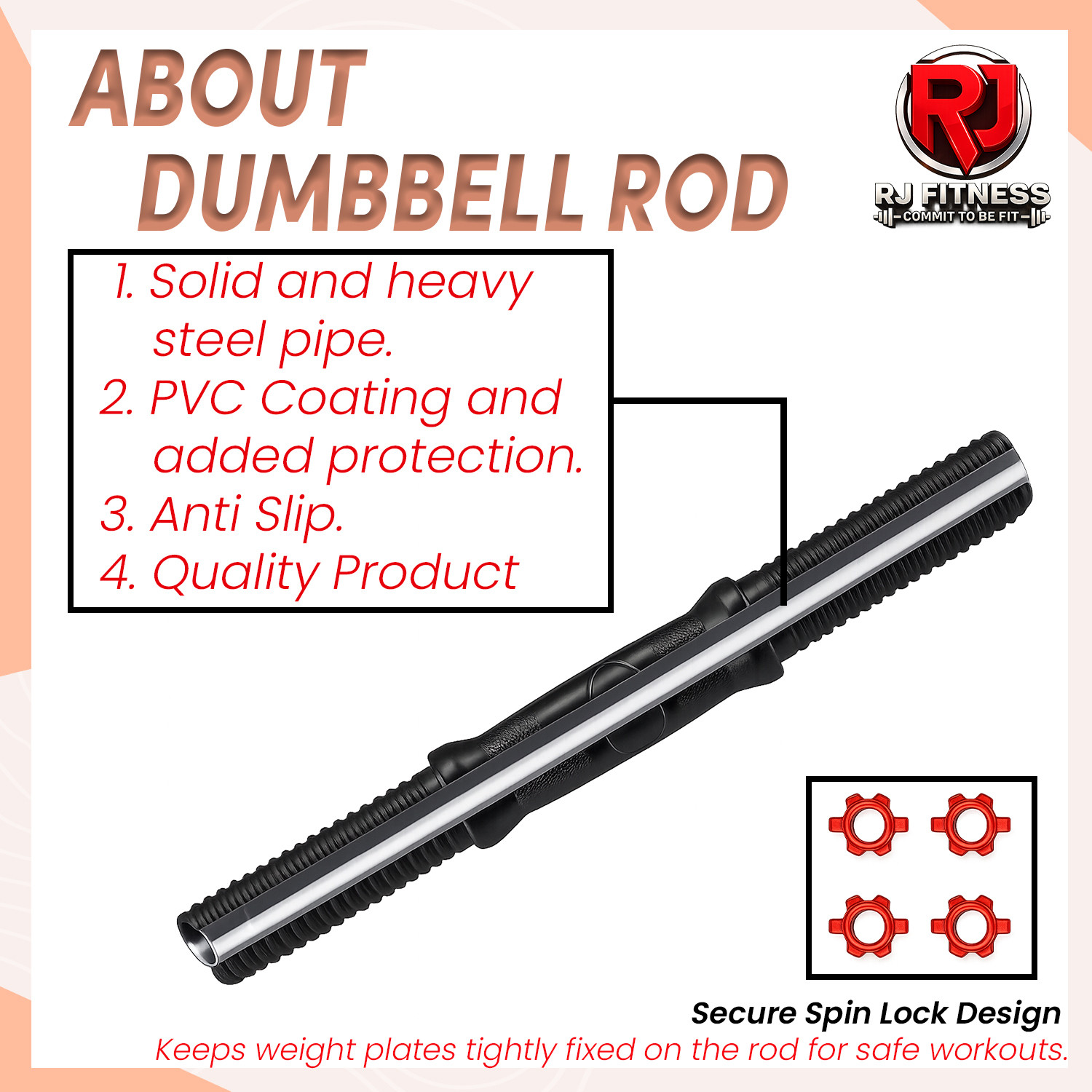 Image of rj fitness 31 kg 30kg-5kgx4 /2.5kgx4 plates,3ft straight rod+dumbbell rods & accessories Home Gym Combo