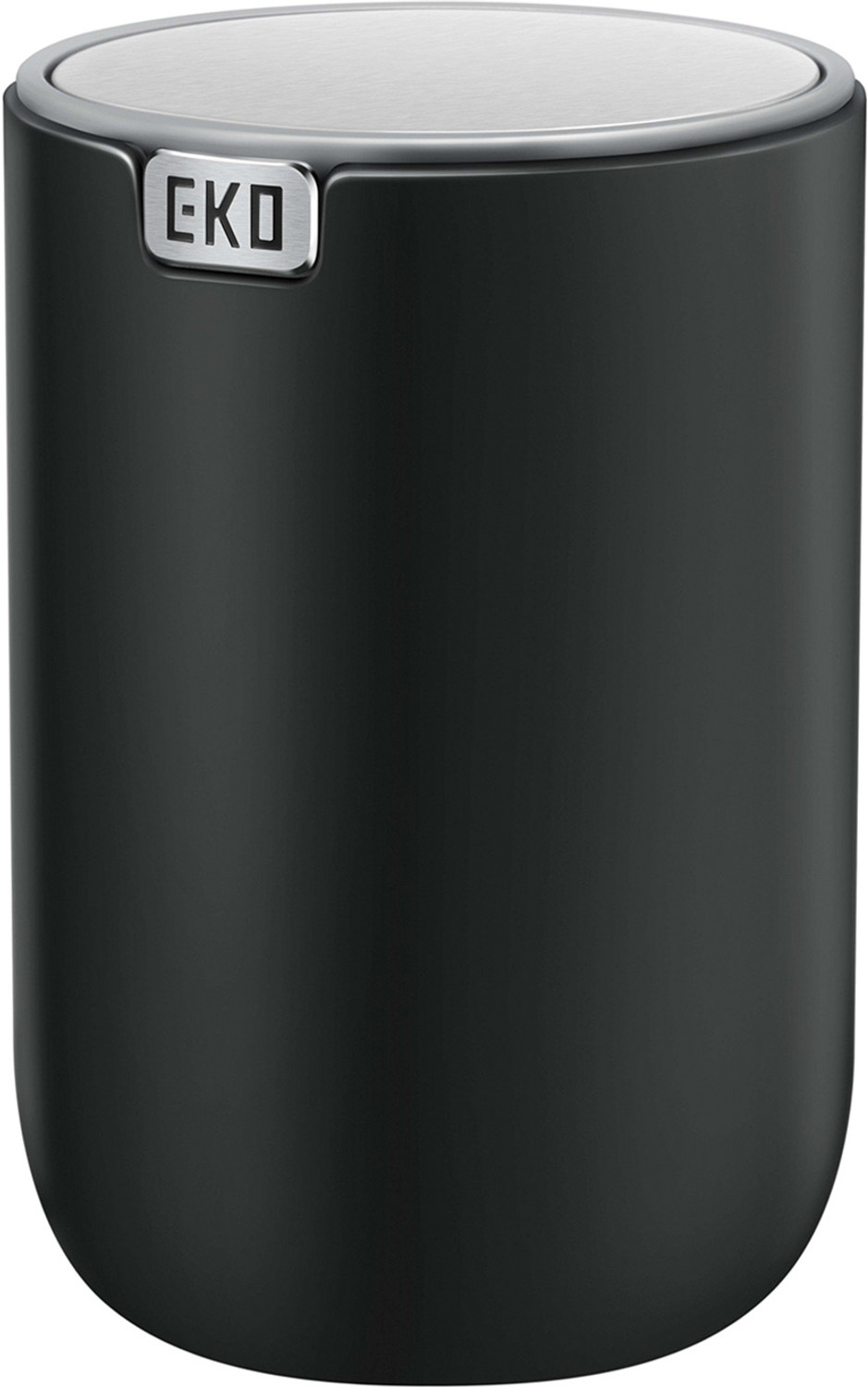 Image of Obsessions Fingerprint Resistant Table Bin Black Stainless Steel Dustbin (Black)