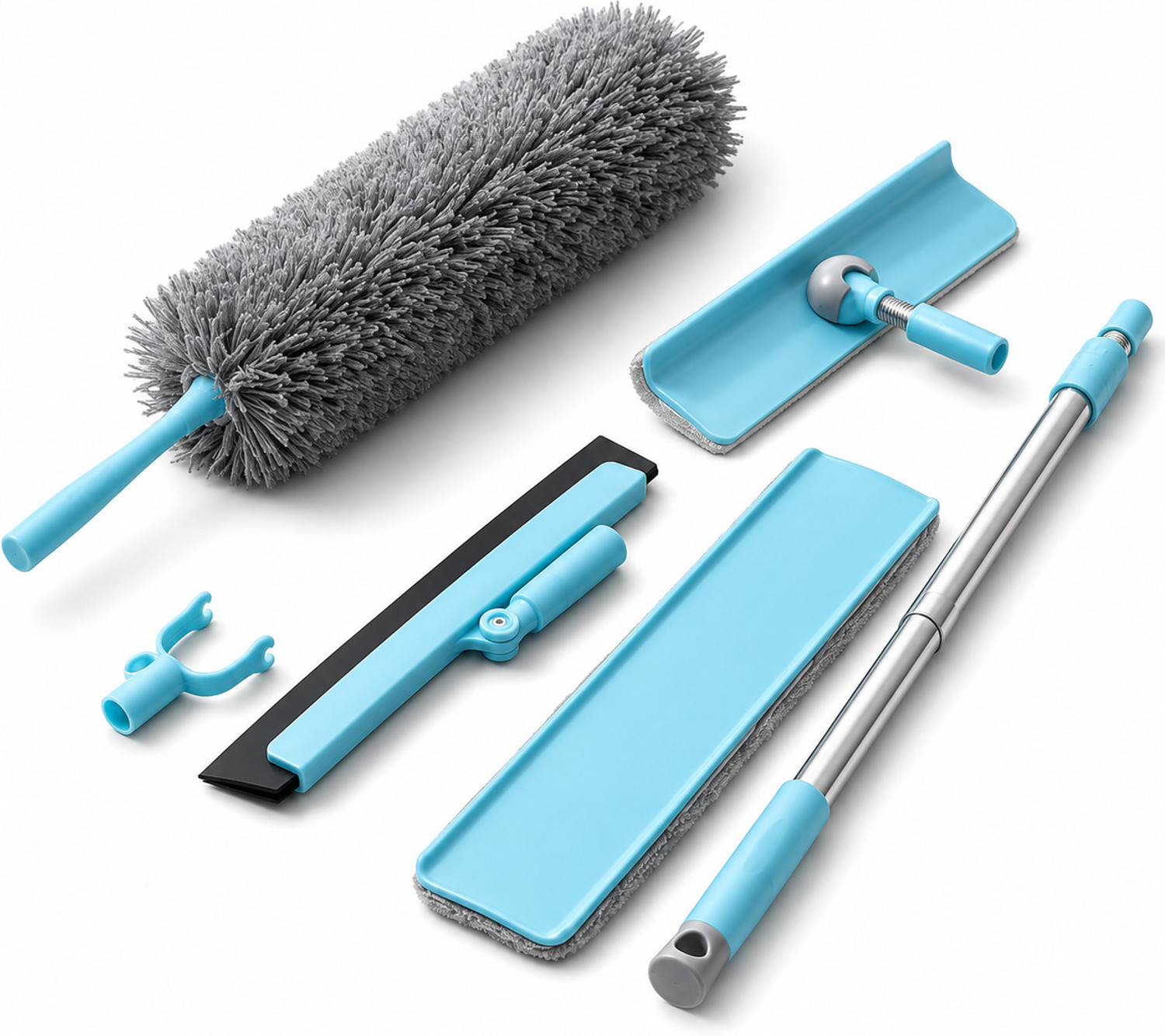 Image of HOKAL Fulminare 3 in 1 Fan Cleaner Duster with 159cm Extendable Long Handle Wet and Dry Duster Set