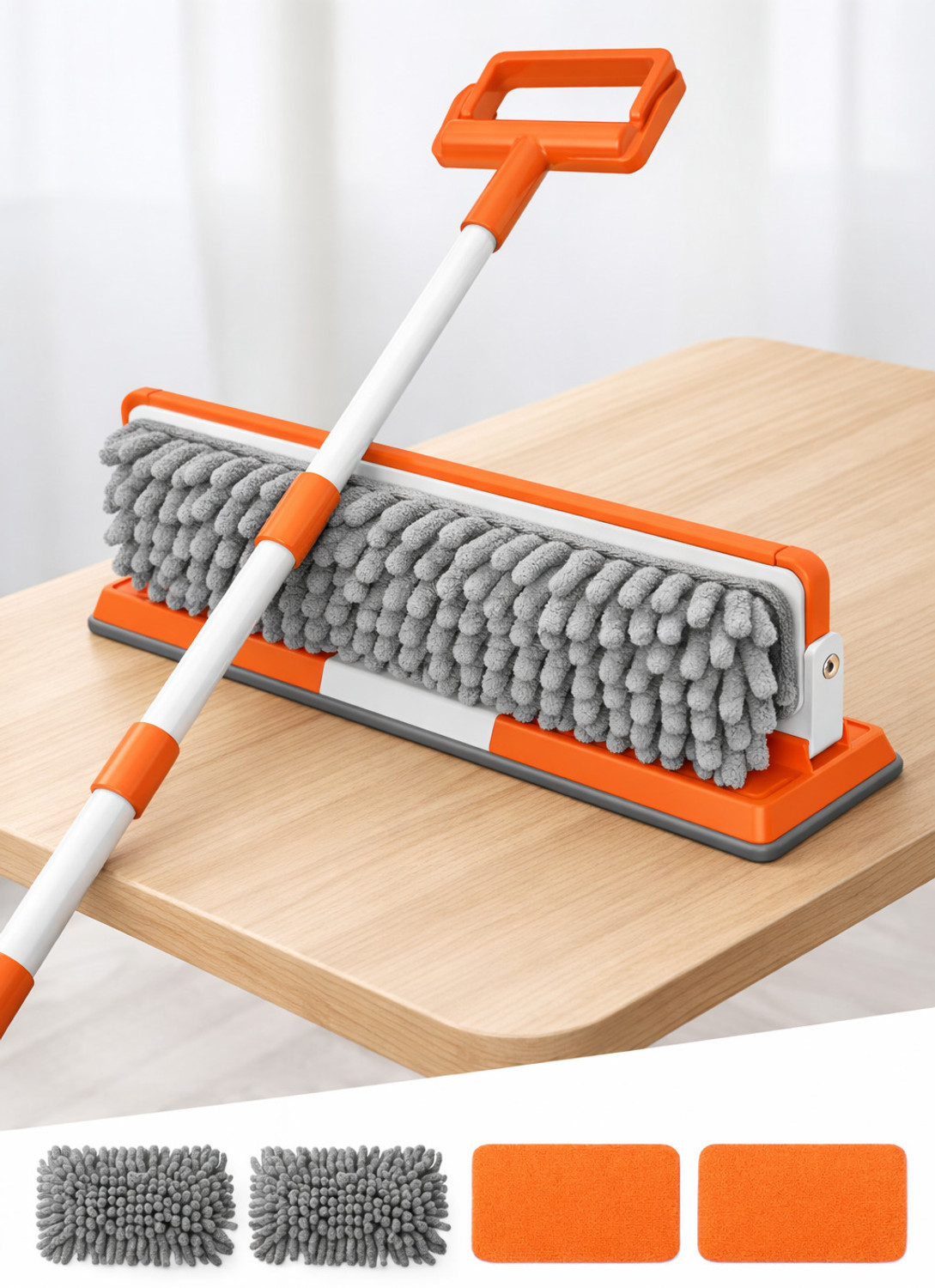 Image of HOKAL Fulminare 3 in 1 Fan Cleaner Duster with 159cm Extendable Long Handle Wet and Dry Duster Set