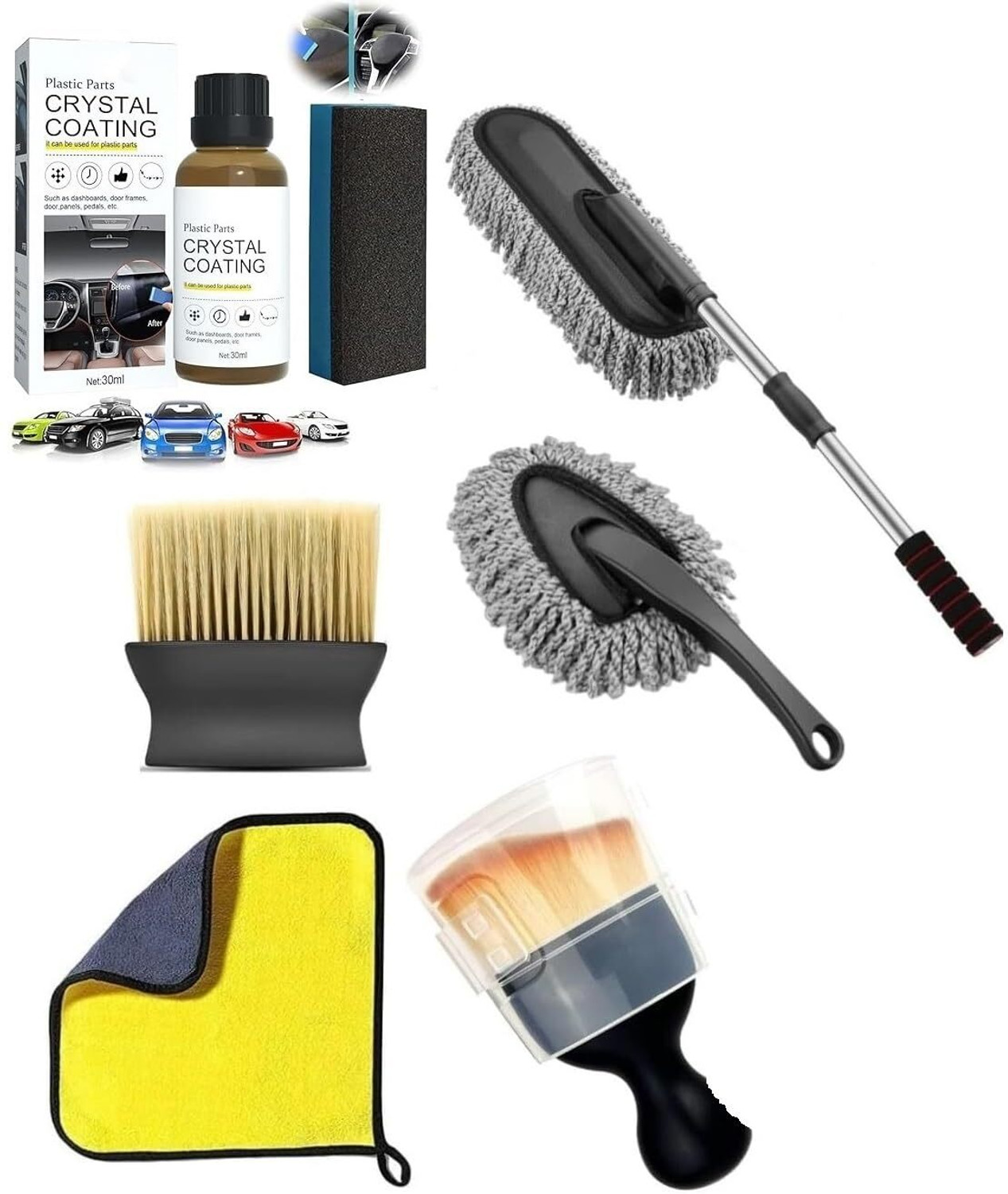 Image of HOKAL Fulminare 3 in 1 Fan Cleaner Duster with 159cm Extendable Long Handle Wet and Dry Duster Set