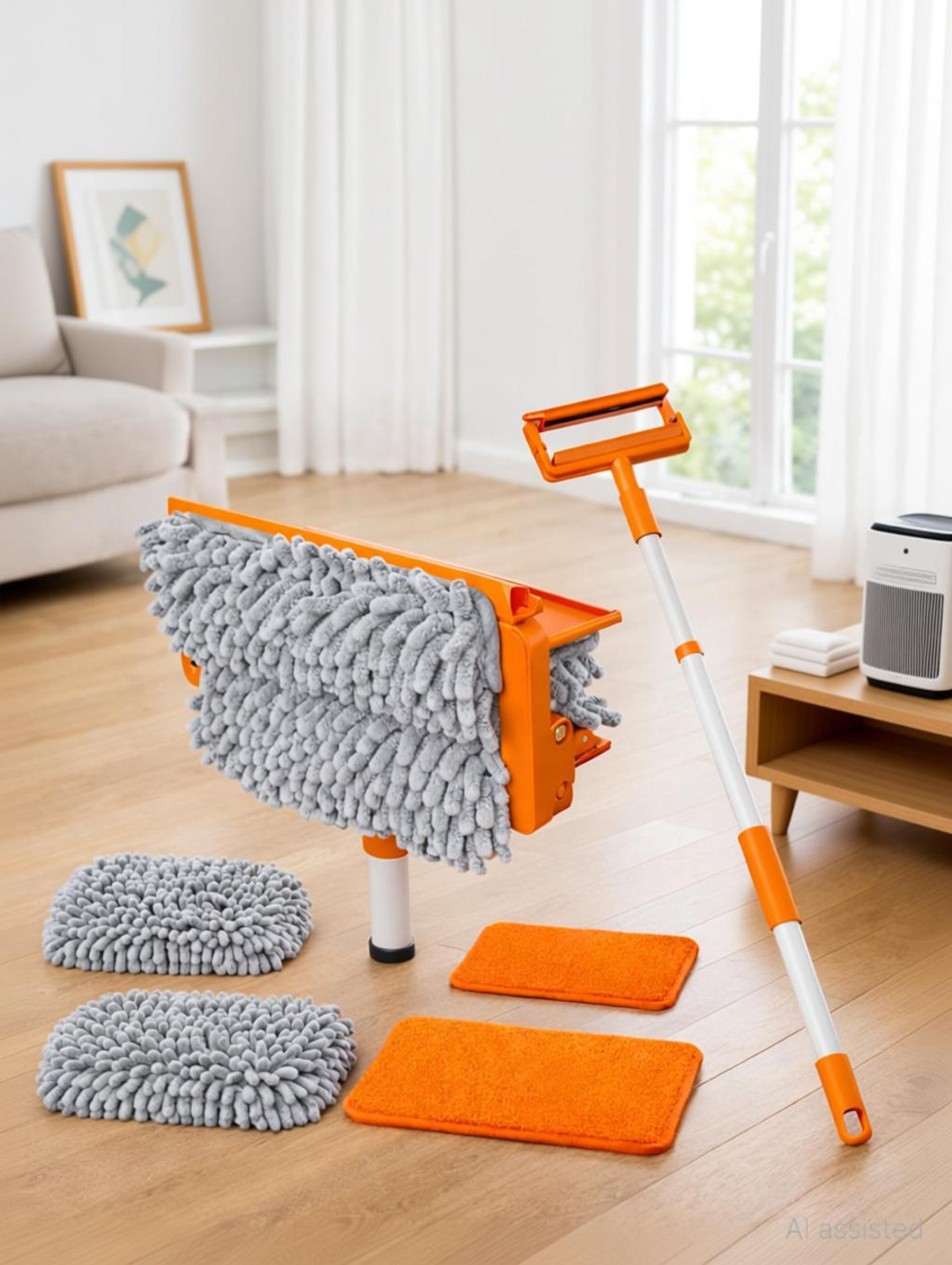 Image of HOKAL Fulminare 3 in 1 Fan Cleaner Duster with 159cm Extendable Long Handle Wet and Dry Duster Set