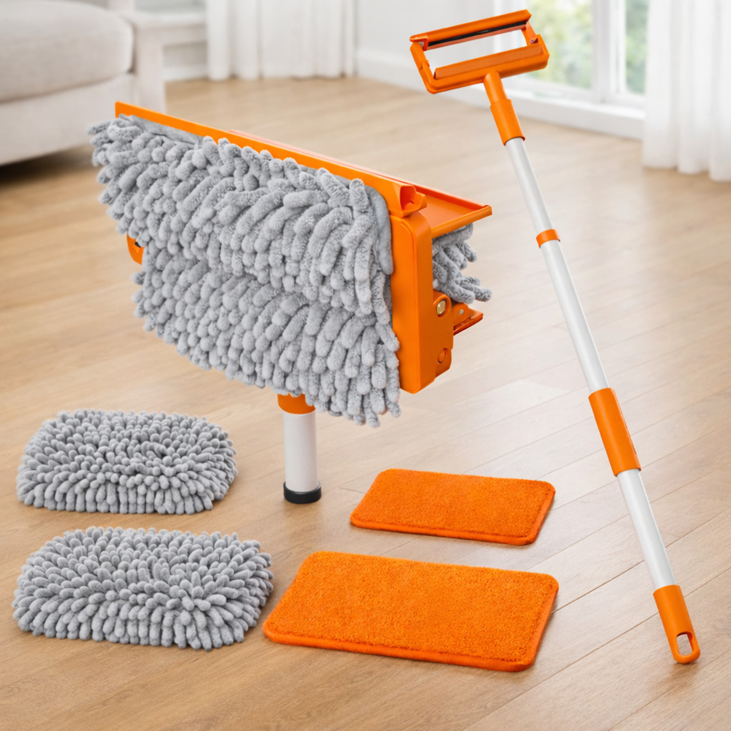 Image of HOKAL Fulminare 3 in 1 Fan Cleaner Duster with 159cm Extendable Long Handle Wet and Dry Duster Set