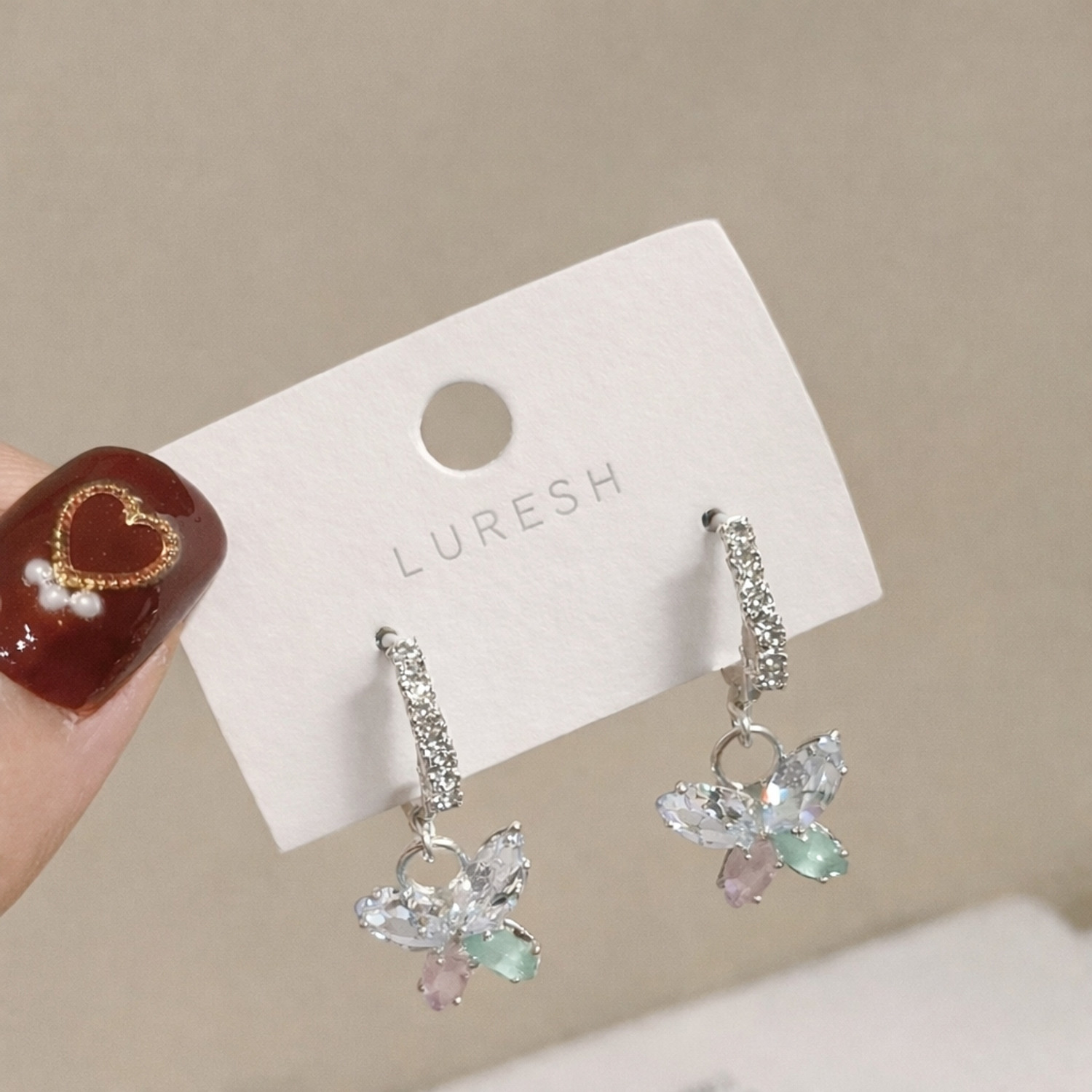 Image of LURESH Korean earrings Crystal Alloy Drops & Danglers