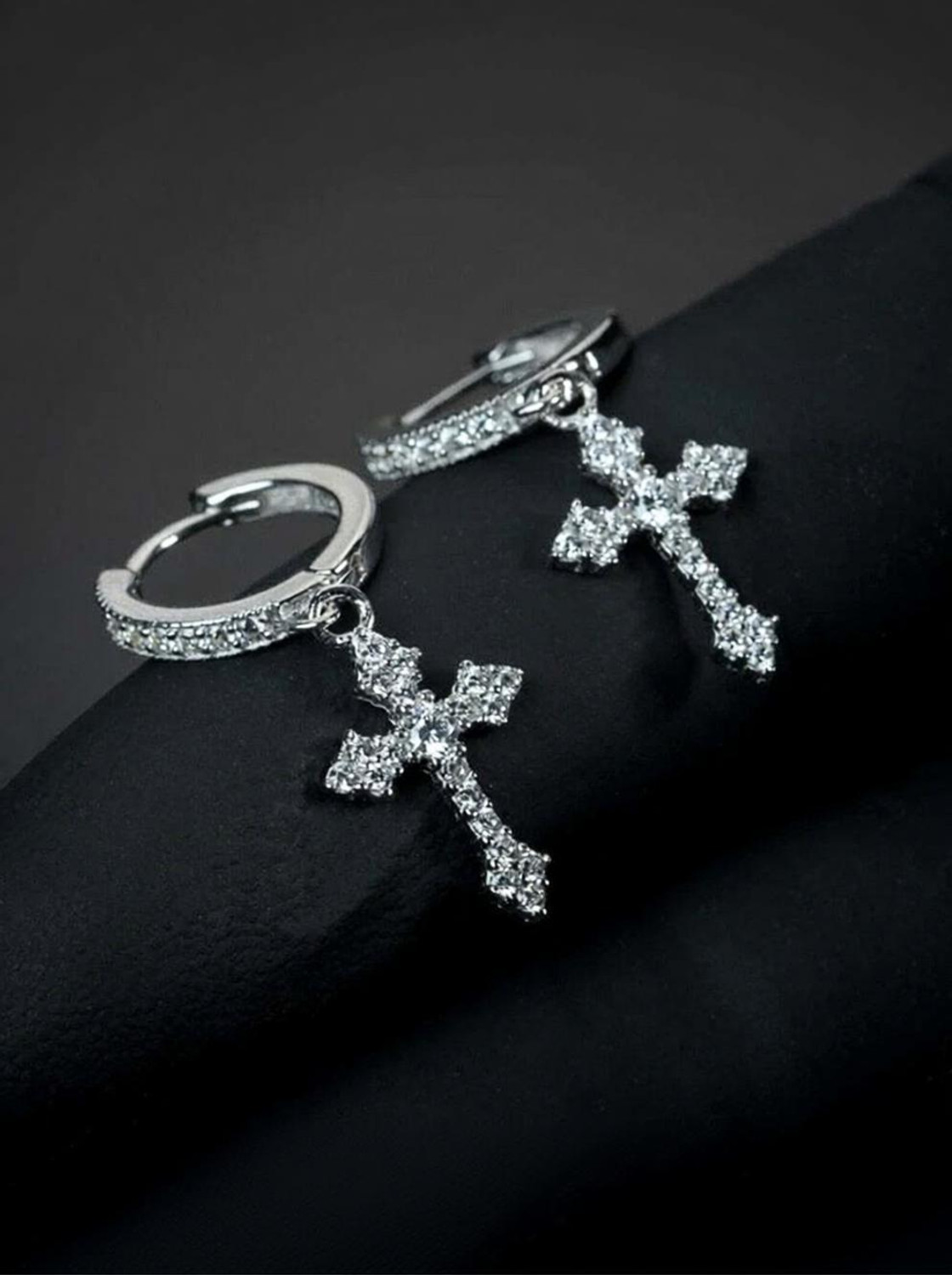 Flipkart.com Salty Alpha Celestial Cross Earrings for Men & Boys - Image 1