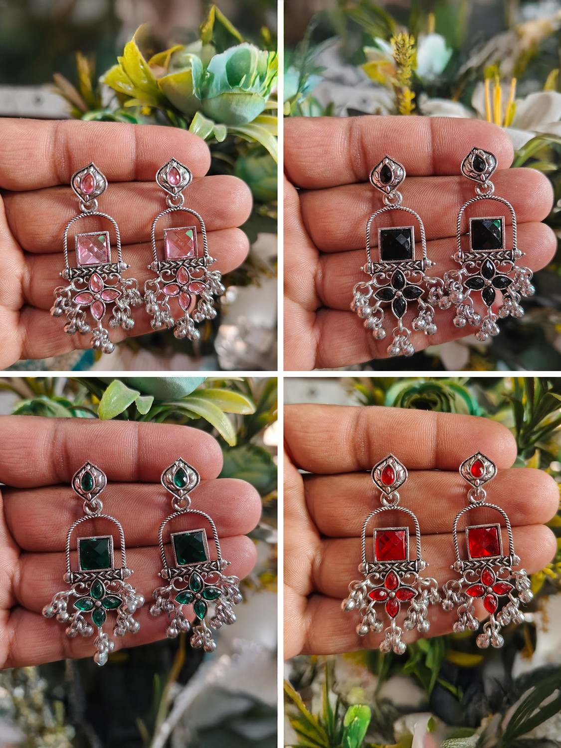 Image of Vastaraj Traditional Gold Plated Square Drop Earrings with Pearl Hangings Women & GirlS Alloy Hoop Earring