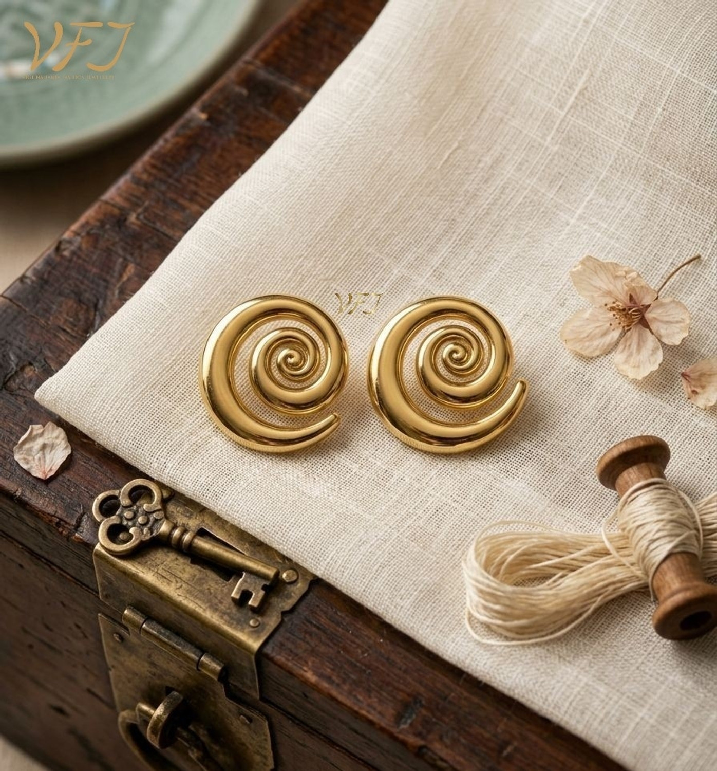 Image of KAHAAN Lavender Floral Stud Long Drop Earrings Pearl Alloy Drops & Danglers