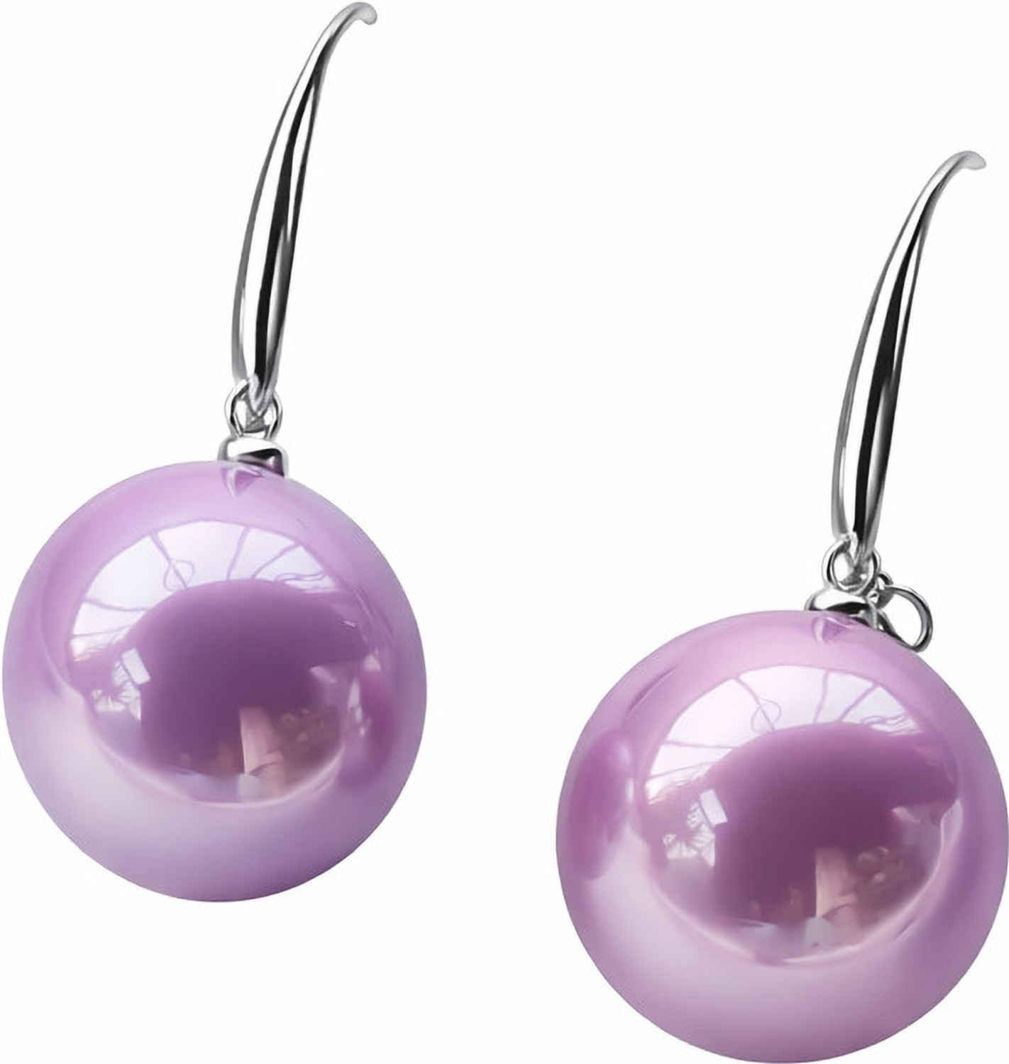 Image of KAHAAN Lavender Floral Stud Long Drop Earrings Pearl Alloy Drops & Danglers