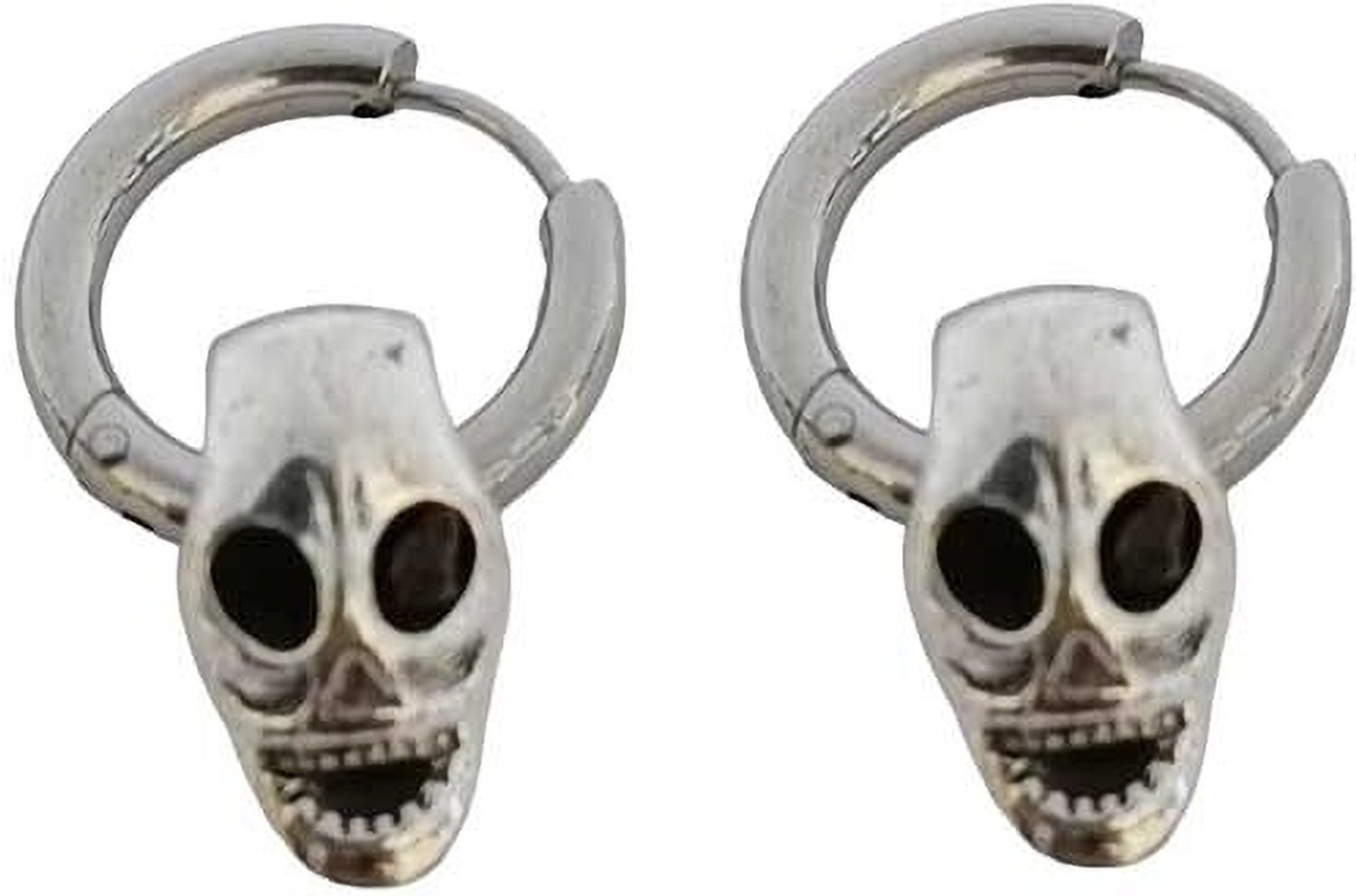 Image of AVITAJEWLLERS Vintage Style Hoop Small Leaf & Bullet Stainless steel earrings pack of 1 Pair Stainless Steel Drops & Danglers