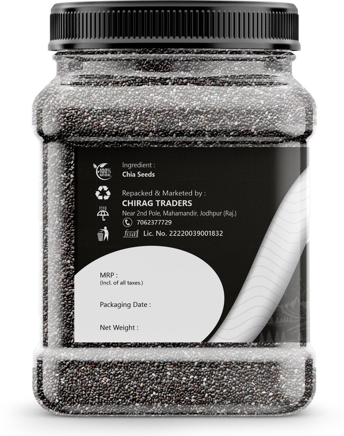 Image of Yajurveda Raw Chia Seeds For Eating Unroasted chia Seeds Immunity Booster, Weight loss Chia Seeds (1 kg)