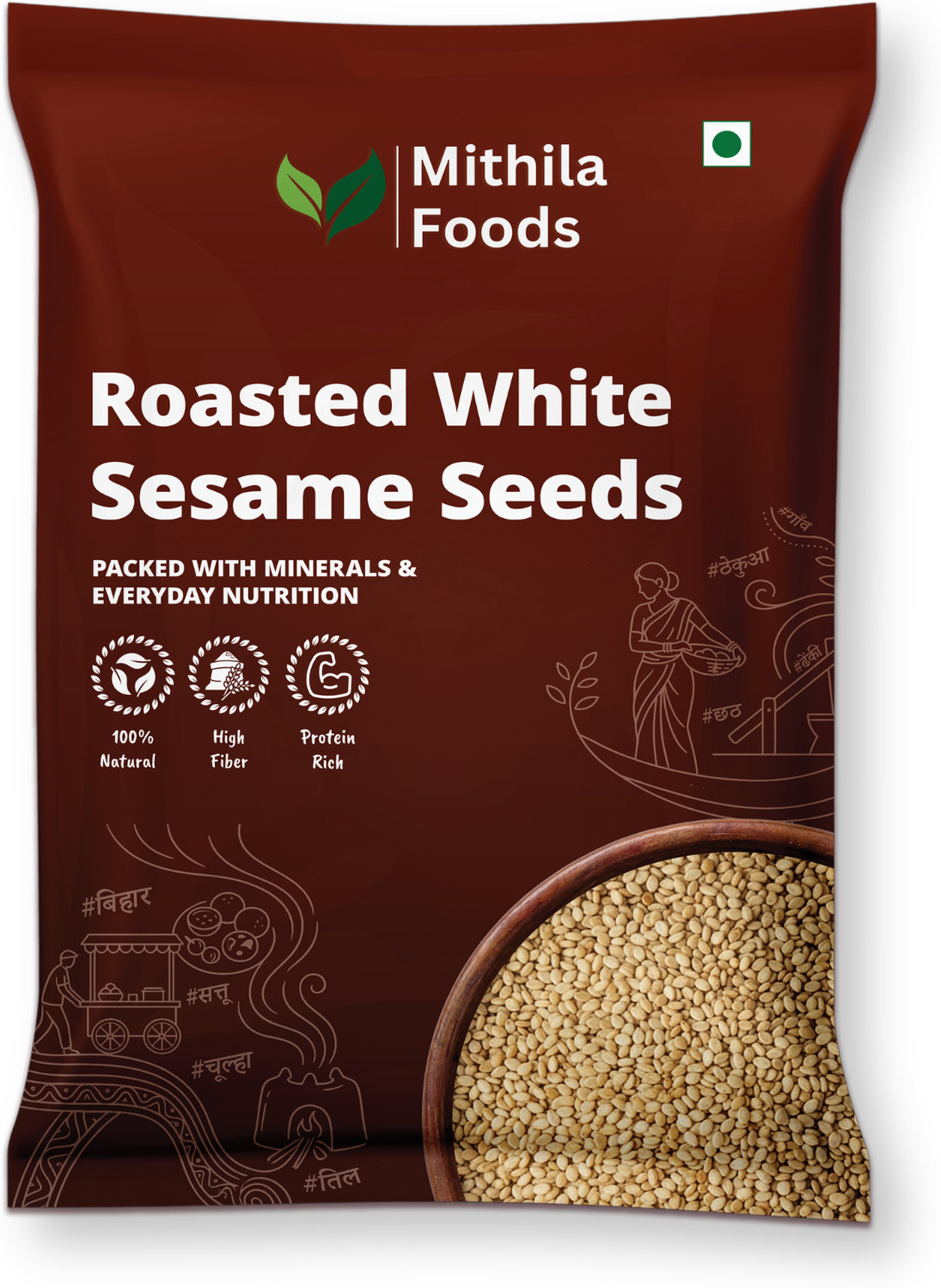 Image of BOKF Til Seeds for Eating, Unroasted White Sesame Seeds (1 kg)