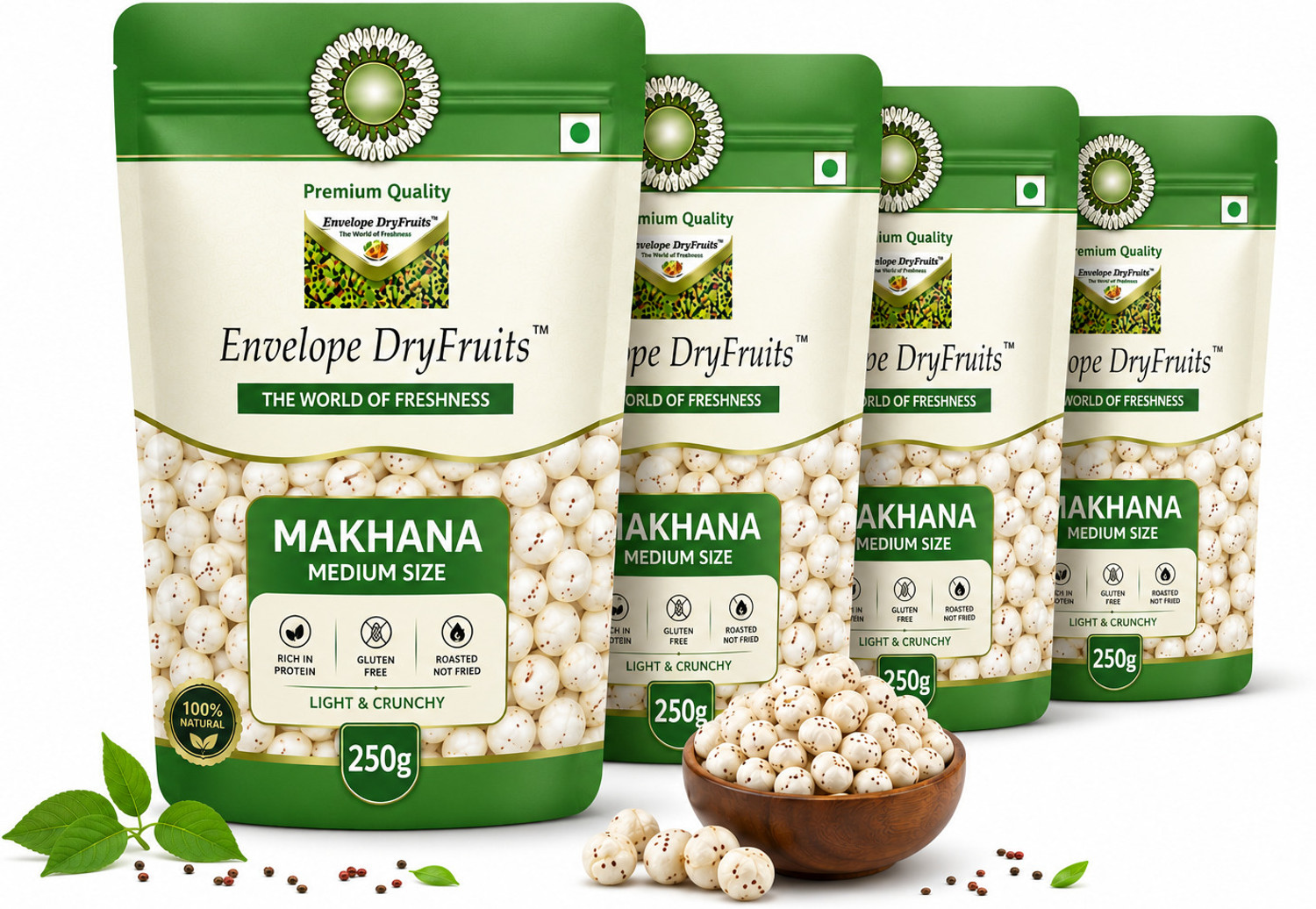 Image of Envelope Dryfruits Natural Makhana (4 x 250 g)