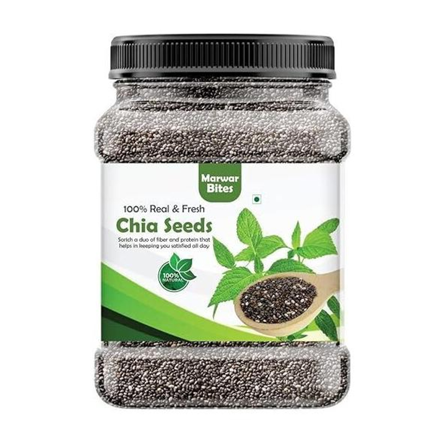 Image of Marwar Bites Chia Seeds - Seeds for Weight Management | Rich in Calcium, Protein & Fibre Chia Seeds (500 g)