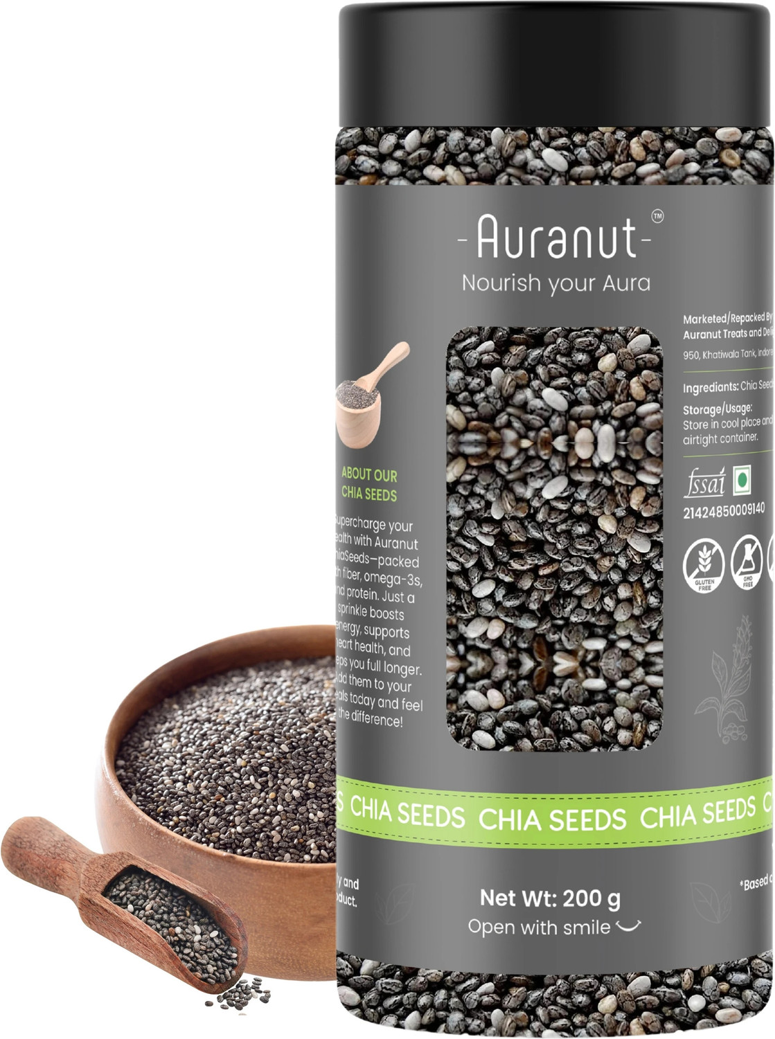 Image of THE NATURE KRAFTS Raw Chia Seeds for Weight Loss with Omega 3 , & Fiber, Calcium Rich Chia Seeds (500 g)