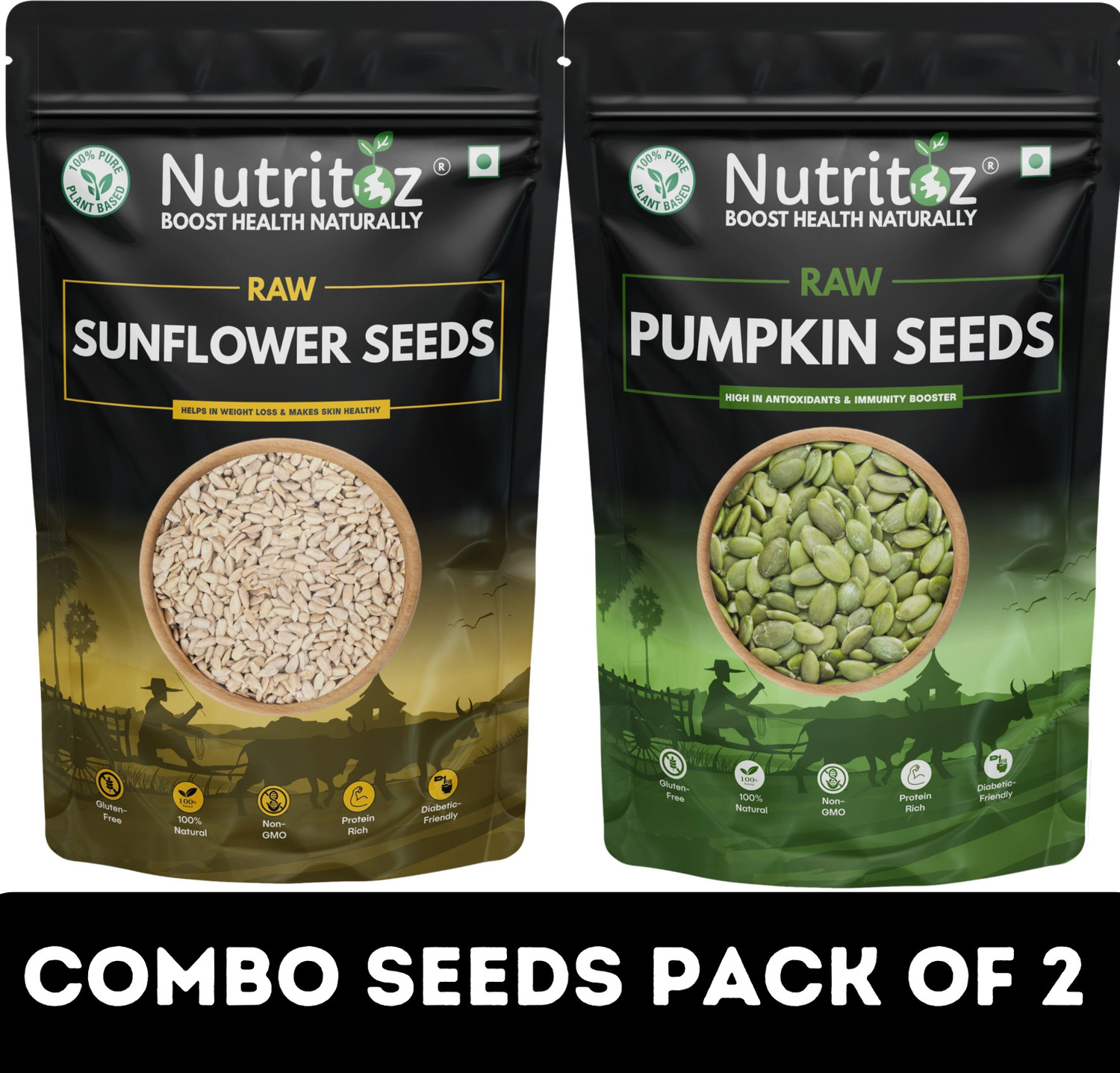 Image of PROTIUM Pumpkin Seeds | Raw Edible Seeds | Rich in Magnesium & Antioxidants Pumpkin Seeds (250 g)