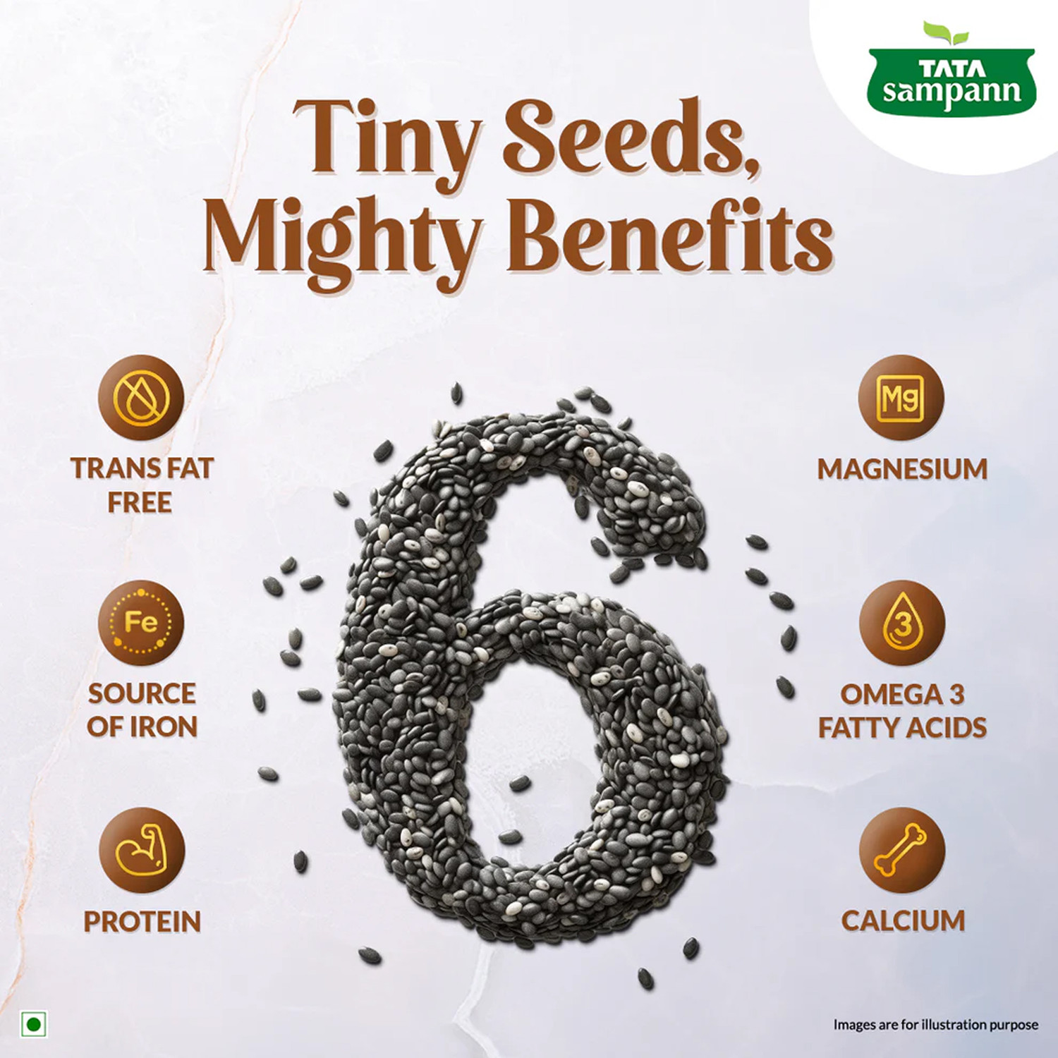 Image of Tata Sampann Premium Chia Seeds (500 g)