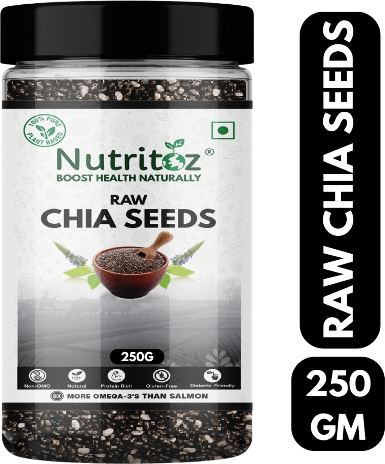 Image of Marwar Bites Chia Seeds - Seeds for Weight Management | Rich in Calcium, Protein & Fibre Chia Seeds (500 g)