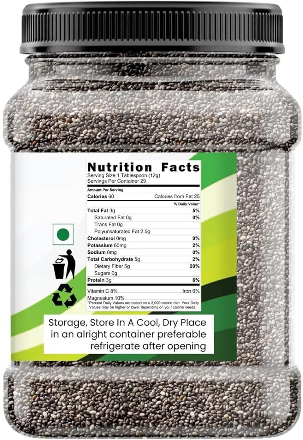 Image of Marwar Bites Premium Raw Unroasted Chia Seeds For Eating, Smoothies, Baking Chia Seeds (250 g)