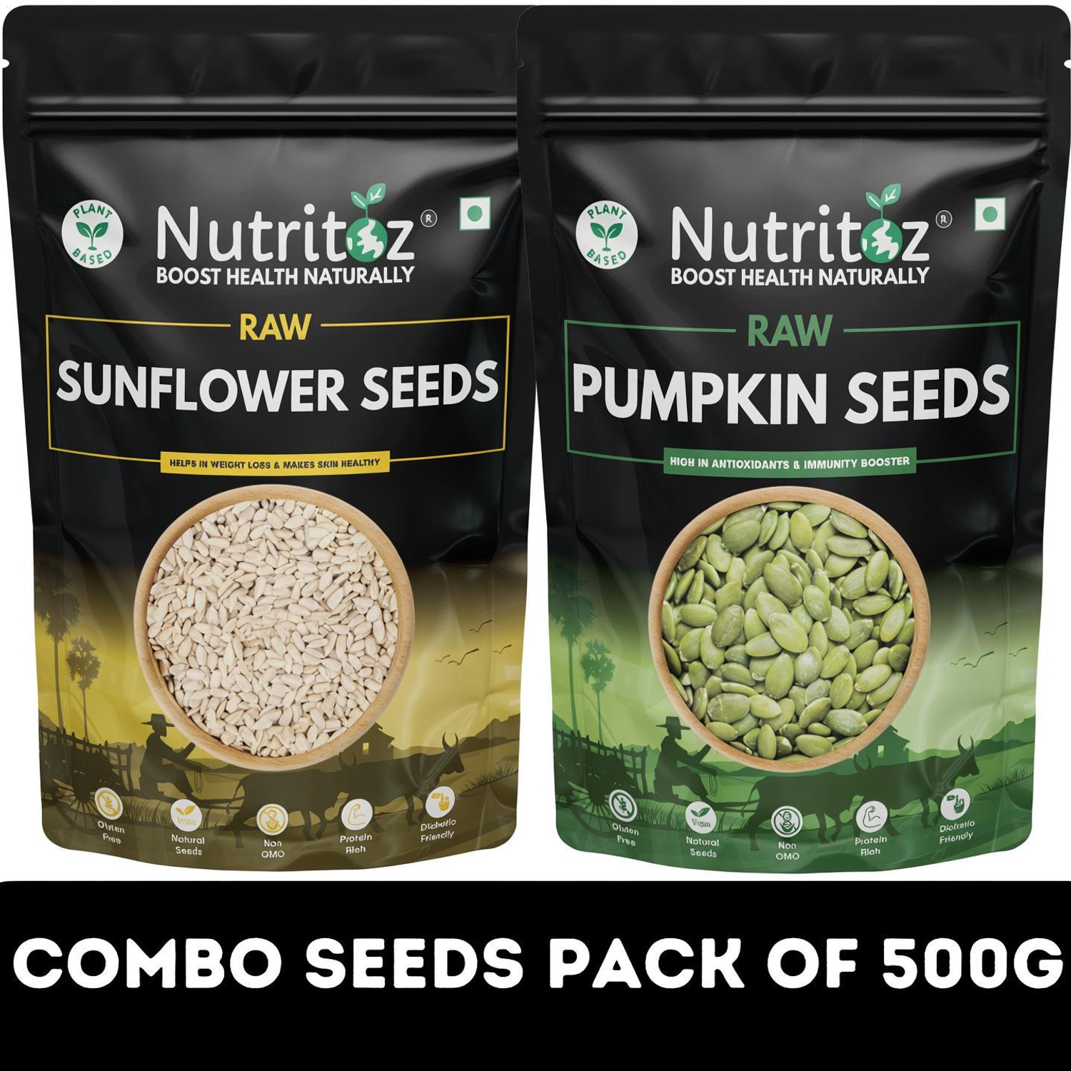Image of PROTIUM Pumpkin Seeds | Raw Edible Seeds | Rich in Magnesium & Antioxidants Pumpkin Seeds (250 g)
