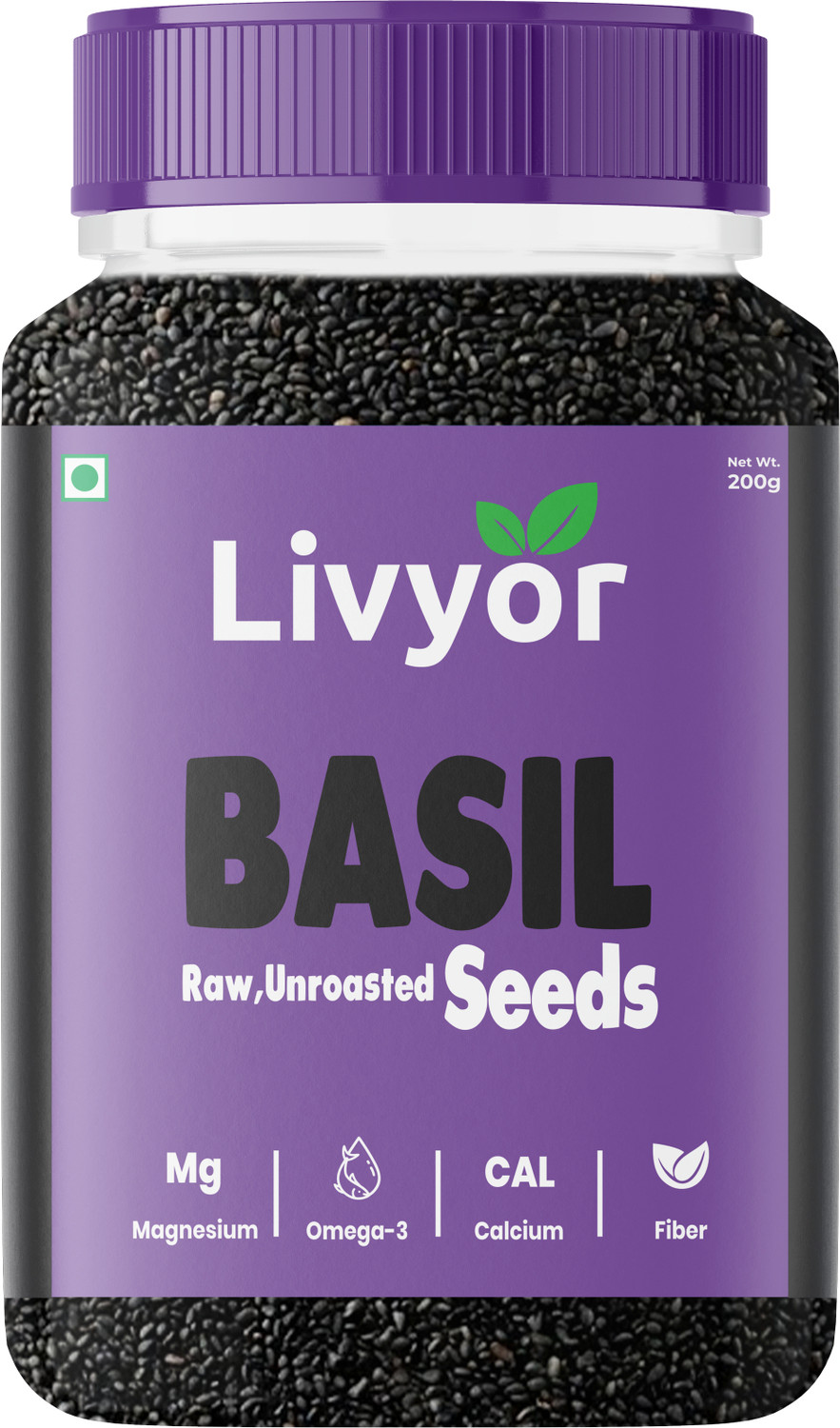 LIVYOR Raw Basil Seeds for Weight loss | Sabja Seeds | Tukmaria Basil Seeds Price...