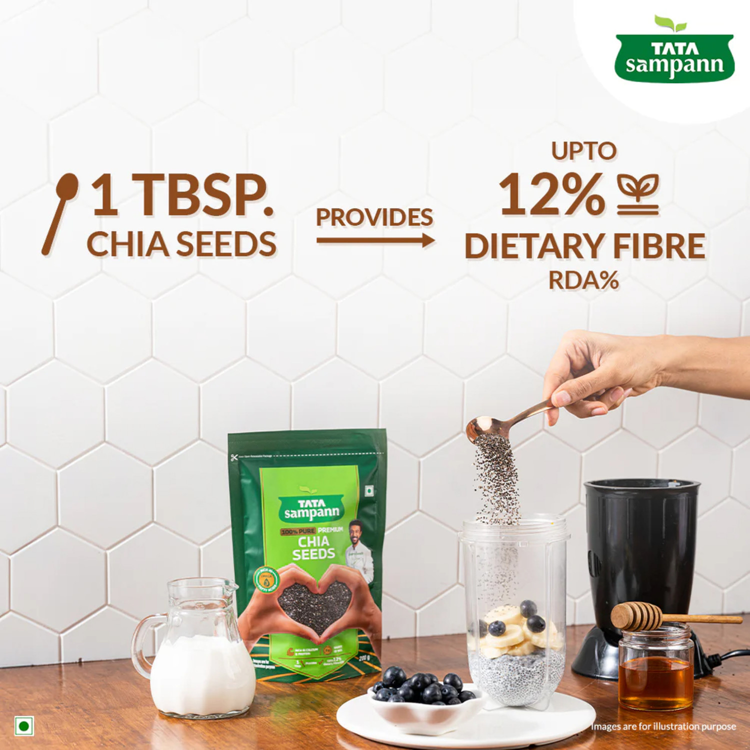 Image of Tata Sampann Premium Chia Seeds (500 g)