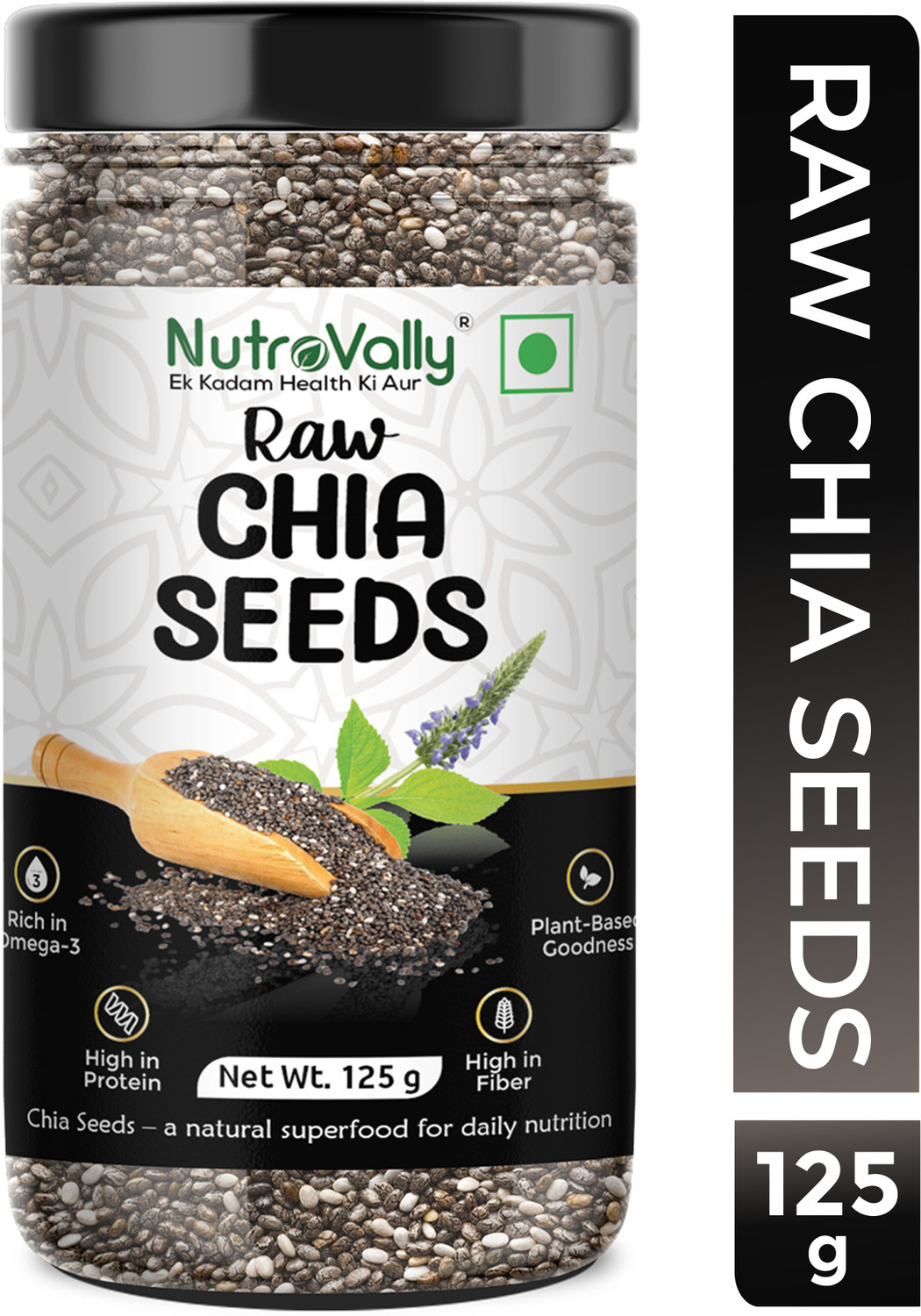Image of NatureSpun Raw Chia Seeds for Weight Loss with Omega 3 , Zinc and Fiber, Rich in Calcium Chia Seeds (1 kg)