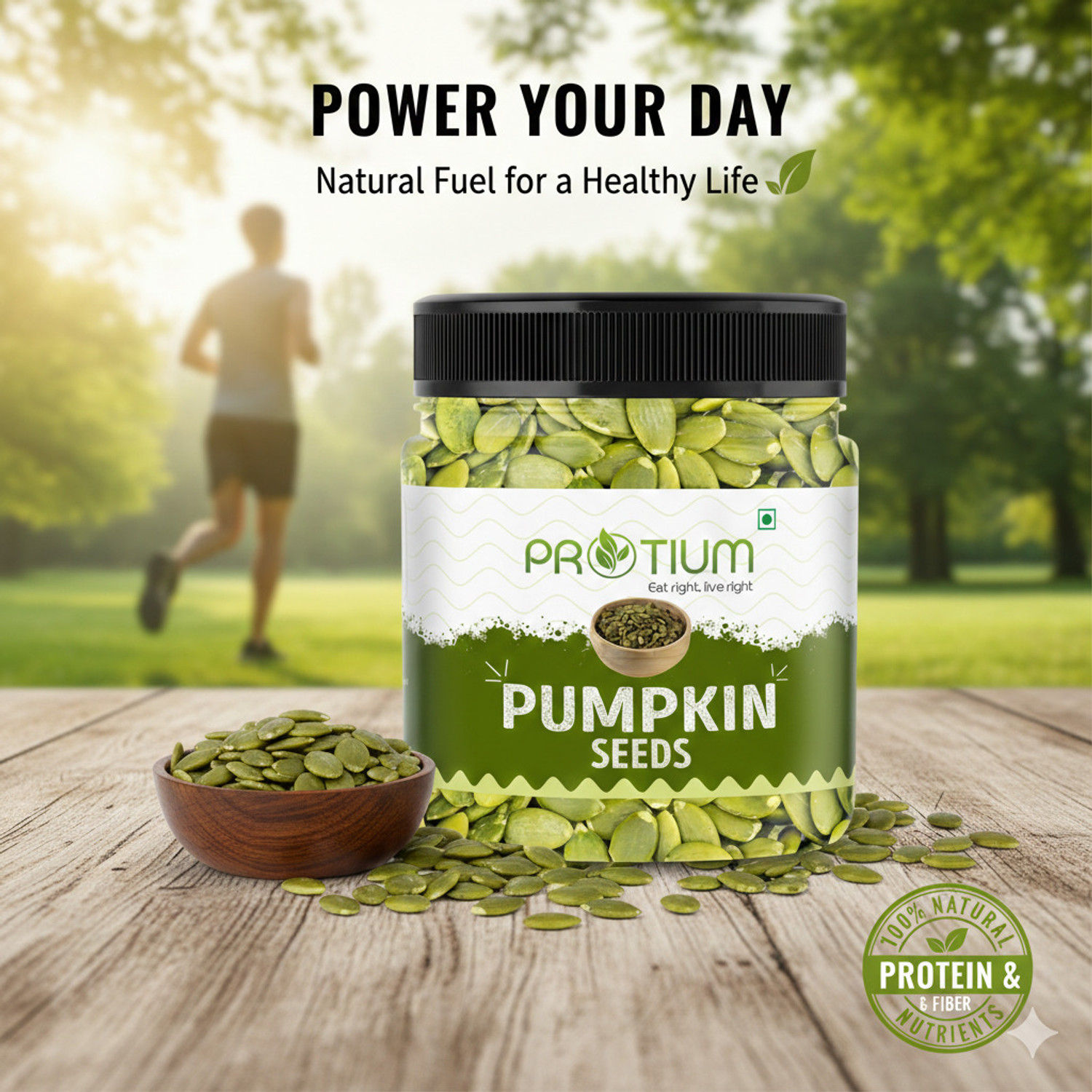 Image of PROTIUM Pumpkin Seeds | Raw Edible Seeds | Rich in Magnesium & Antioxidants Pumpkin Seeds (250 g)