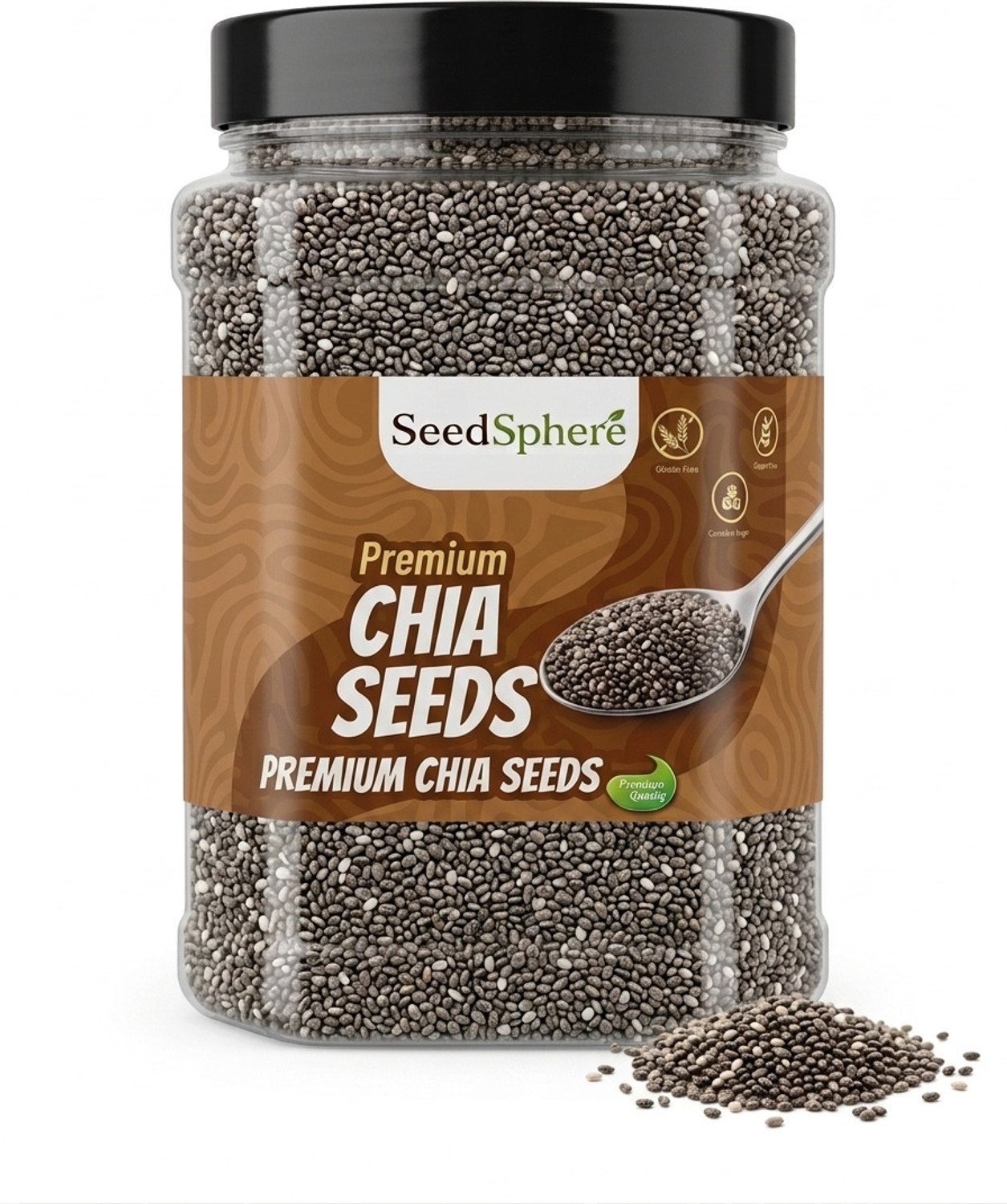 Image of Yajurveda Raw Chia Seeds For Eating Unroasted chia Seeds Immunity Booster, Weight loss Chia Seeds (1 kg)