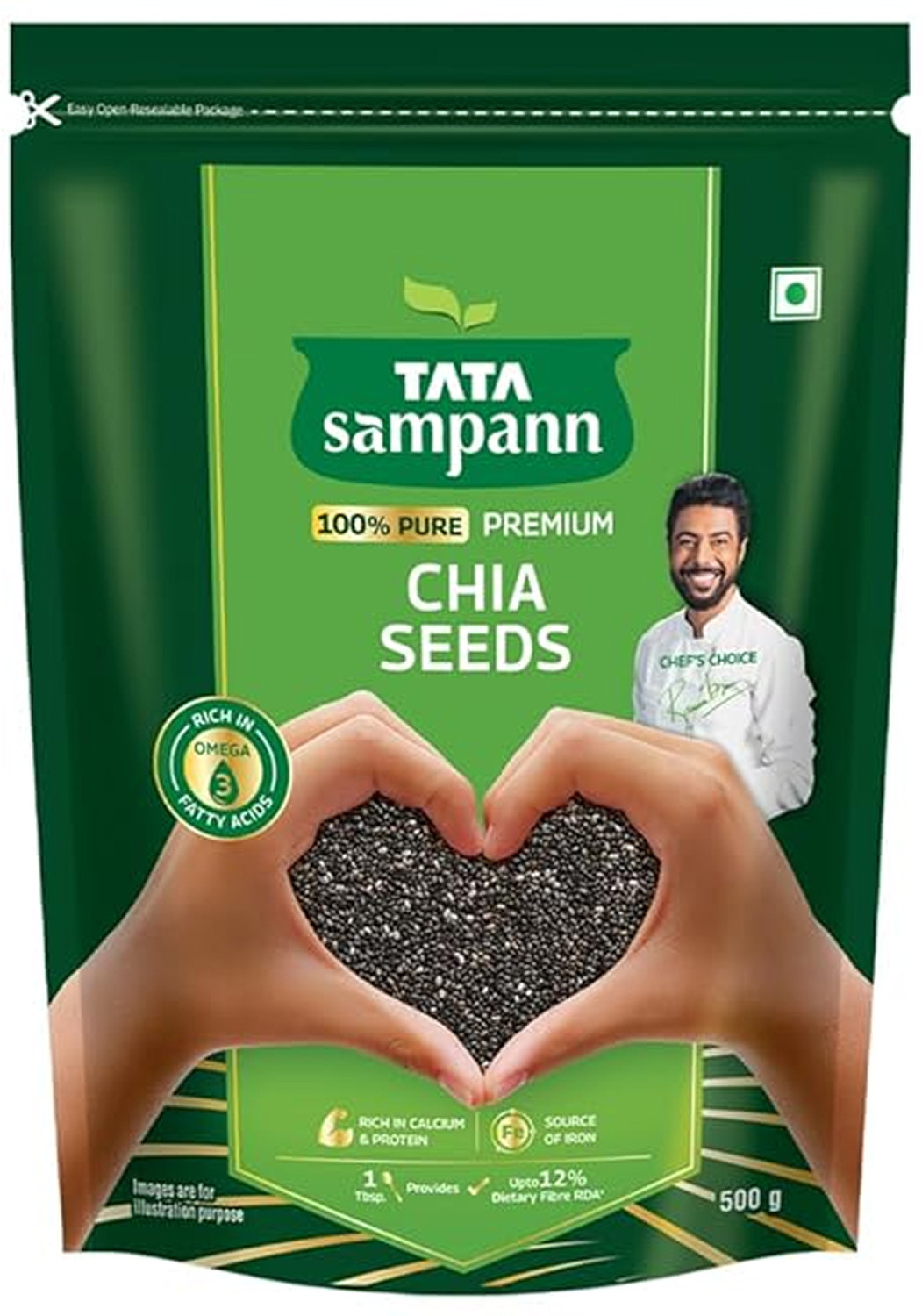 Image of Tata Sampann Premium Chia Seeds (500 g)