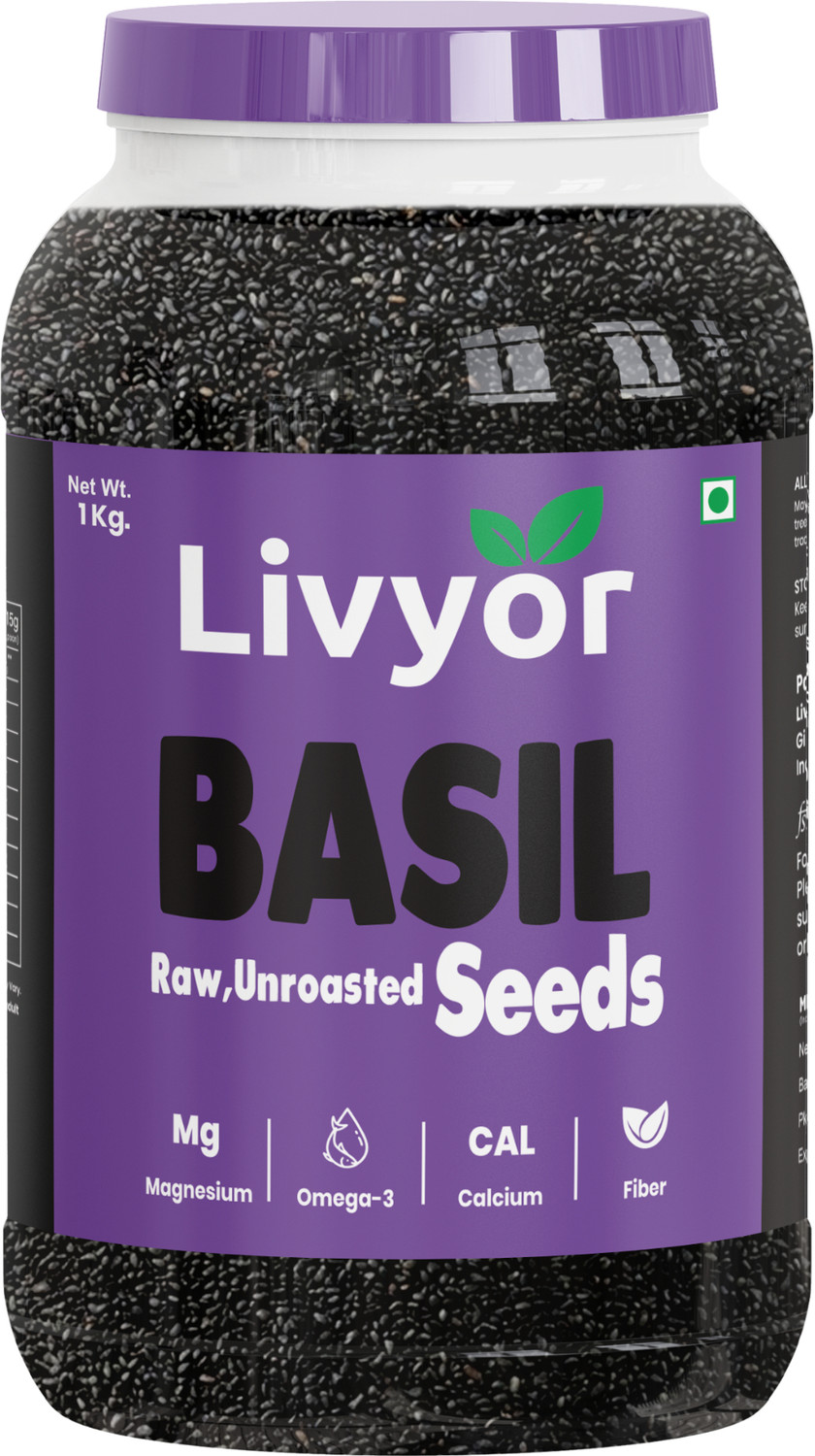 LIVYOR Raw Basil Seeds for Weight Loss - Image 1