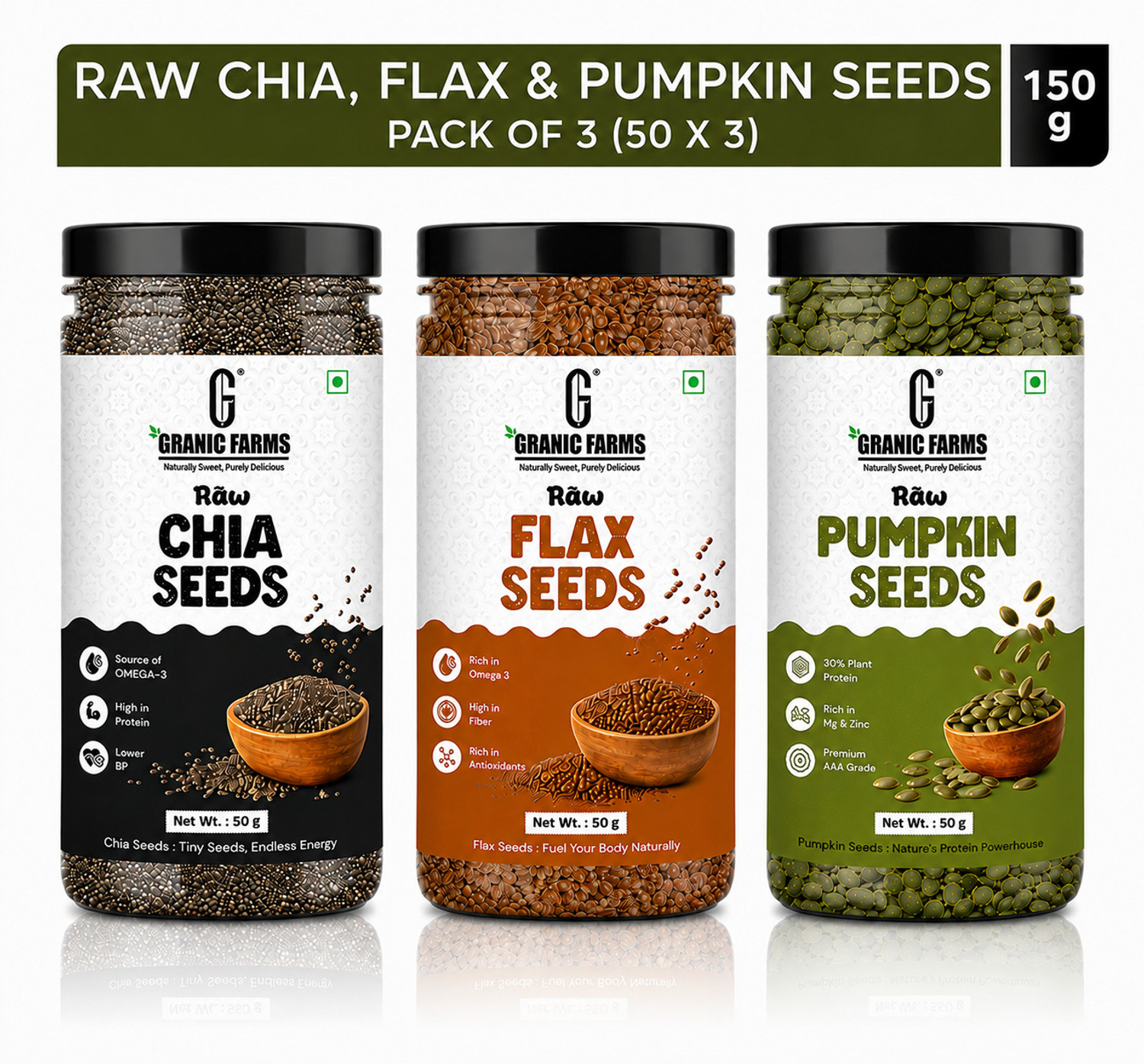 Image of Marwar Bites Chia Seeds - Seeds for Weight Management | Rich in Calcium, Protein & Fibre Chia Seeds (500 g)