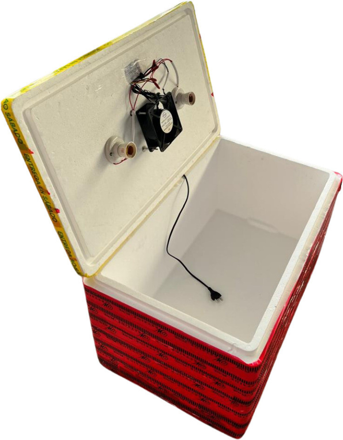 Image of TM&W thermocole 100 egg semi automatic with 1.5 kg feeder and 1.5 Ltr drinker 2 pcs Egg Incubator