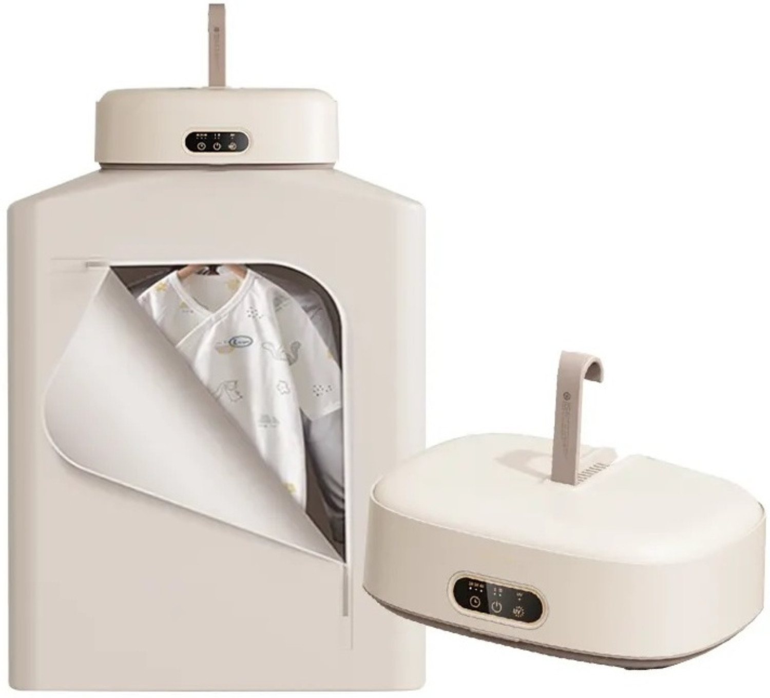 Image of WunderVoX Automatic Mini Clothes Dryer Machine with Hanger Electric Cloth Dryer (White)