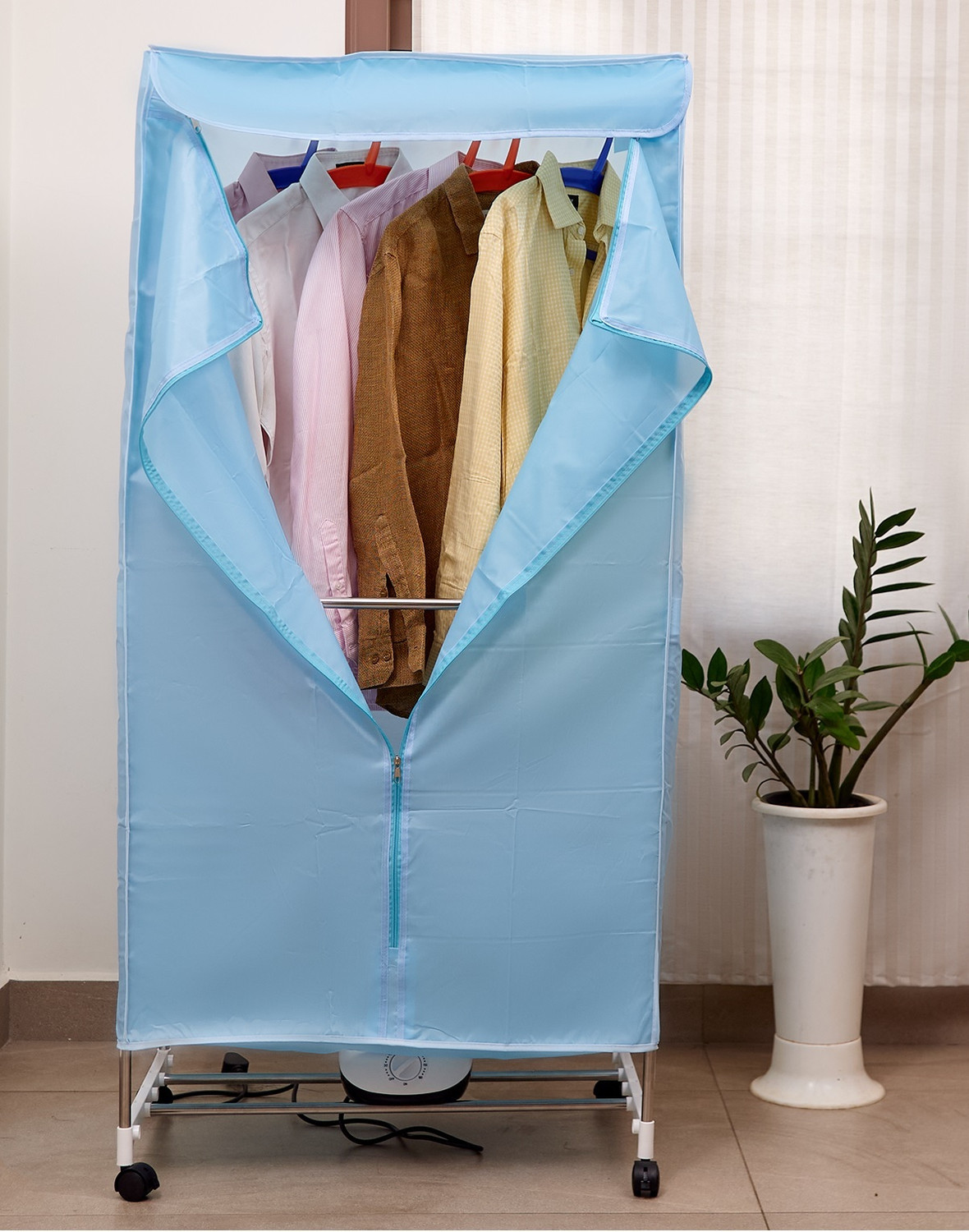 Image of WunderVoX Automatic Mini Clothes Dryer Machine with Hanger Electric Cloth Dryer (White)